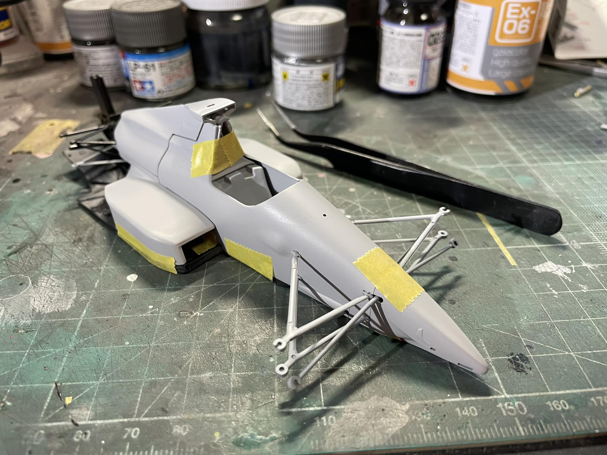 ハセガワ 1/24 ザクスピードZK891ヤマハ仮組み中。 ‪今の時点では‬ 
