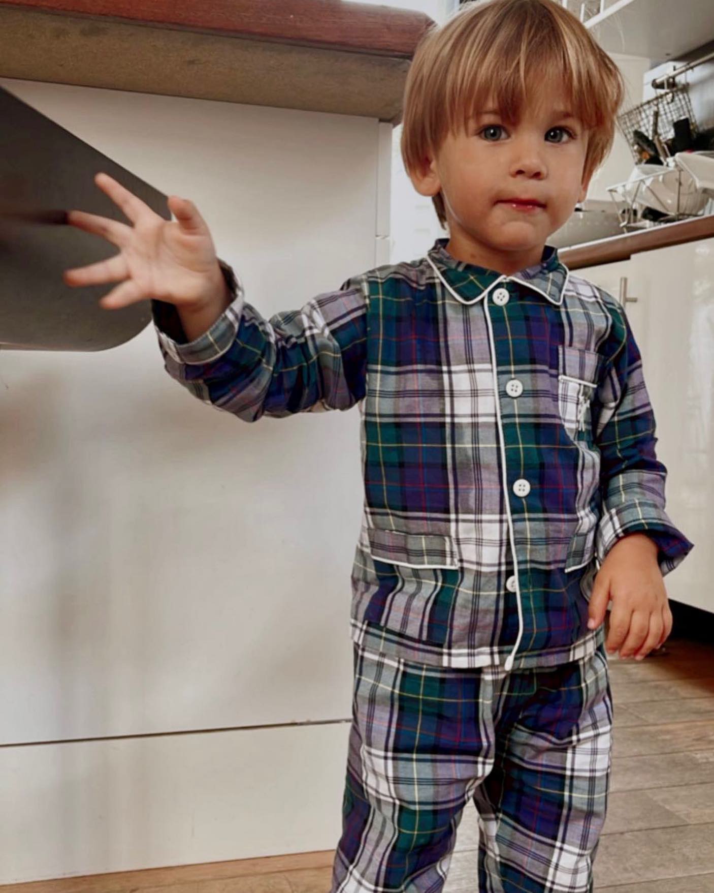 Pyjama Enfant à Carreaux Noir Et Gris - Confort 100% Coton Pour Nuits Douillettes