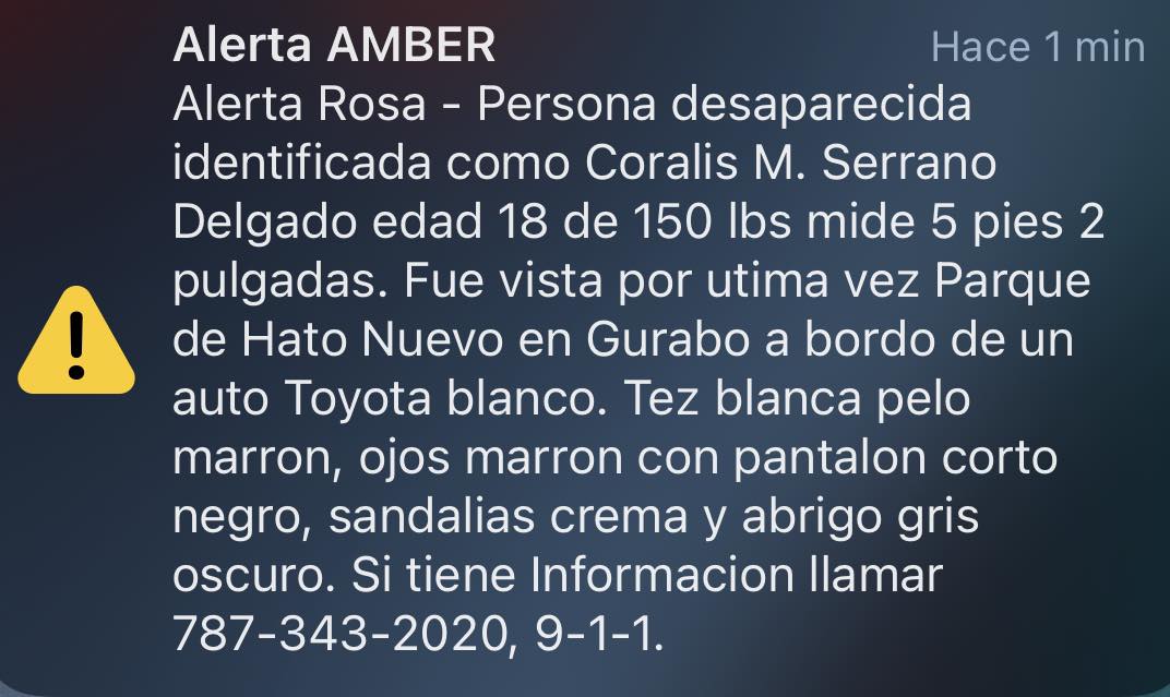 Sangre Azul - Autoridades activan ALERTA ROSA. Si usted... | Facebook