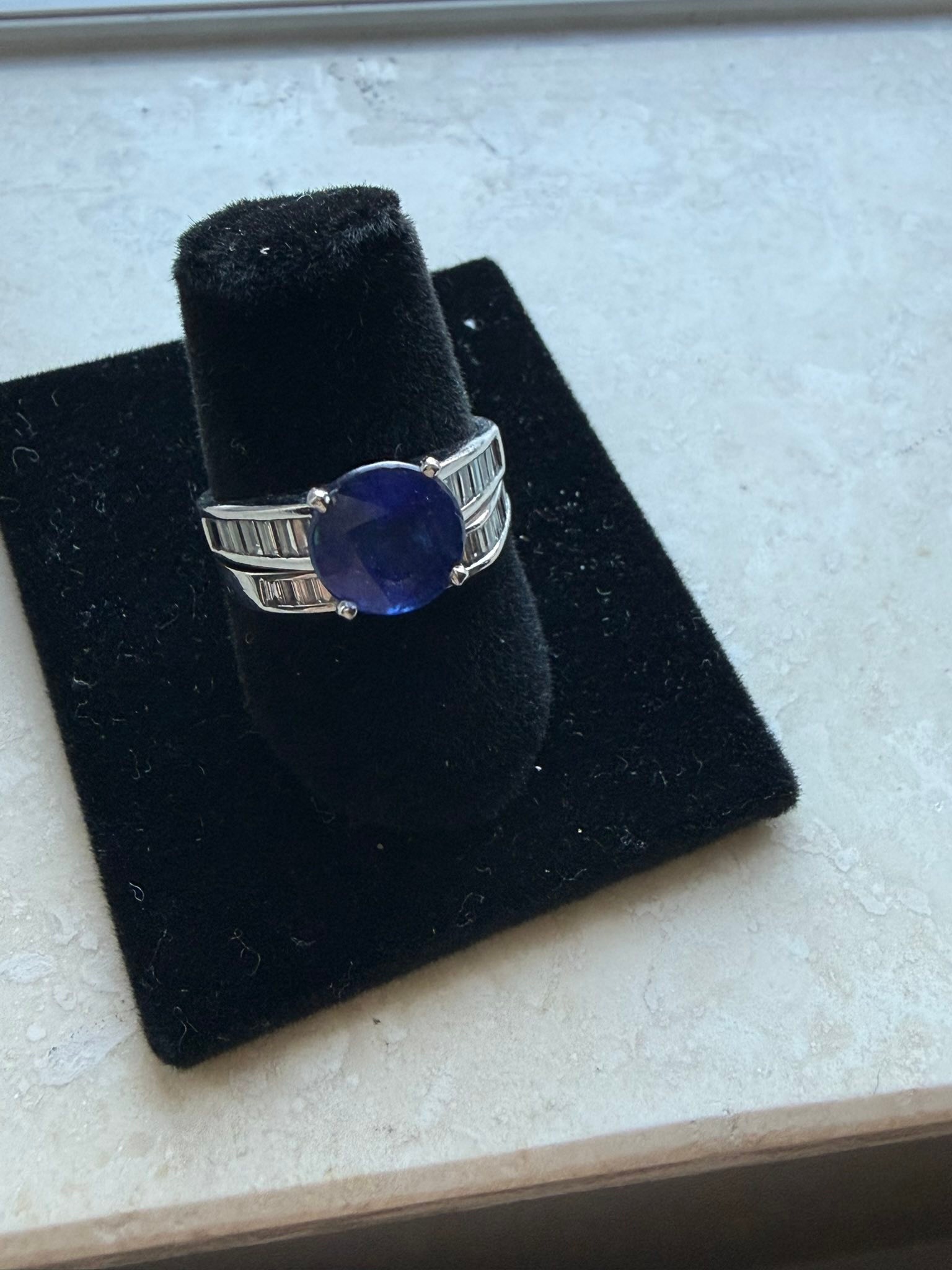 What are the blue stones in these vintage rings?
