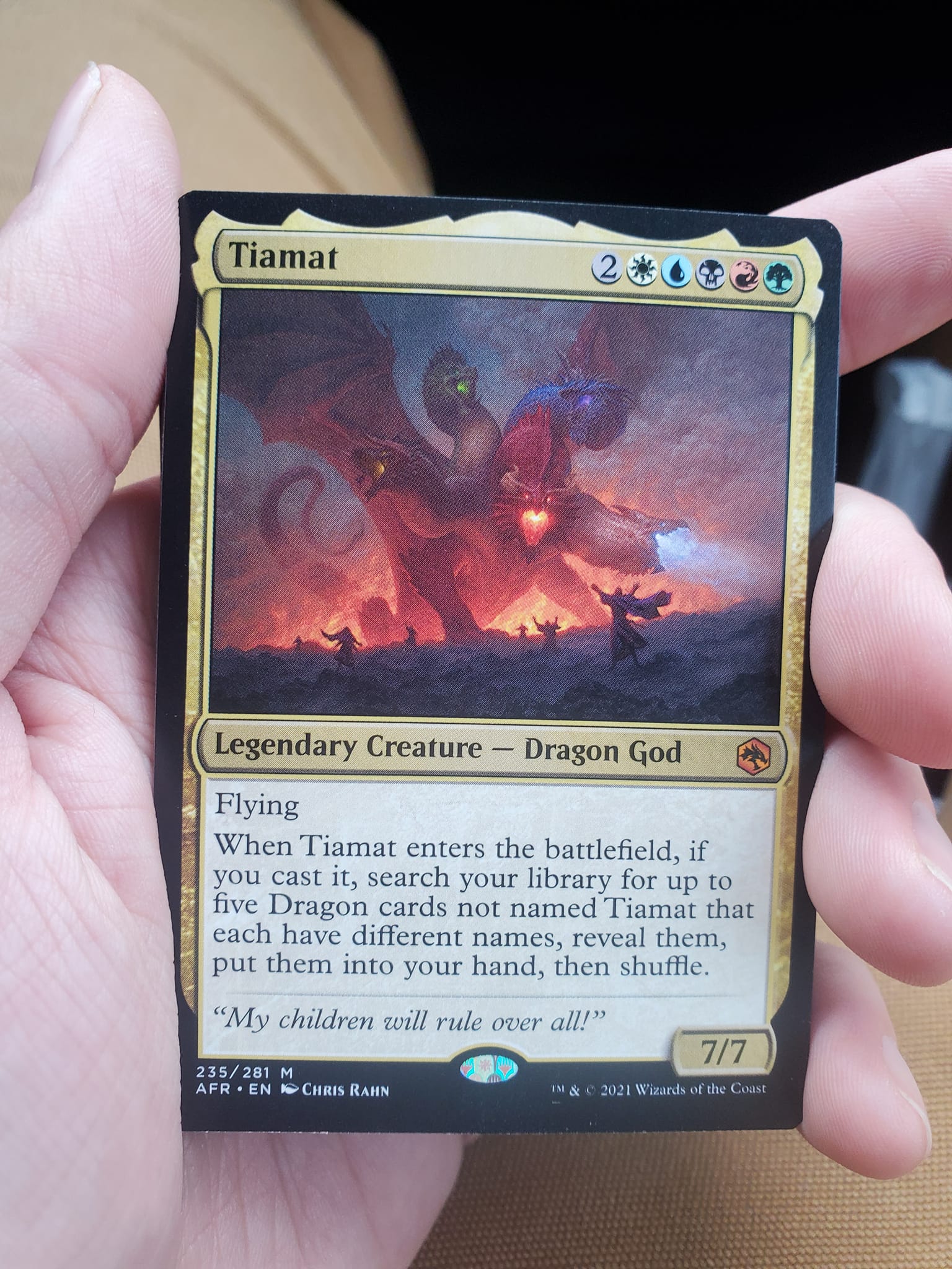 tiamat card mtg Commander EDH 100 Magic Cards Custom Dragon  Moonveil Games put them into your hand Magic player pulls Tiamat from