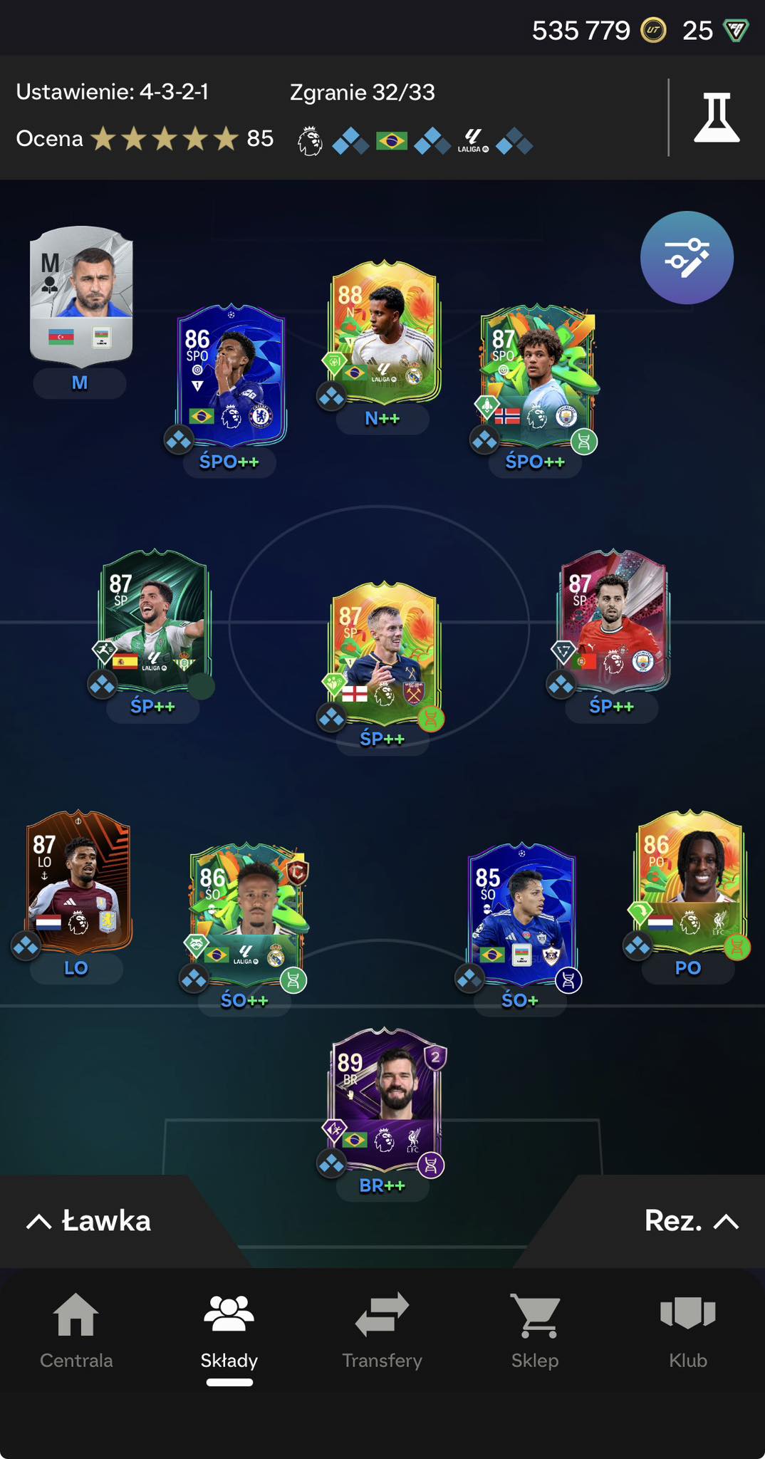 How to get 33 chemistry in Ultimate Team with current squad