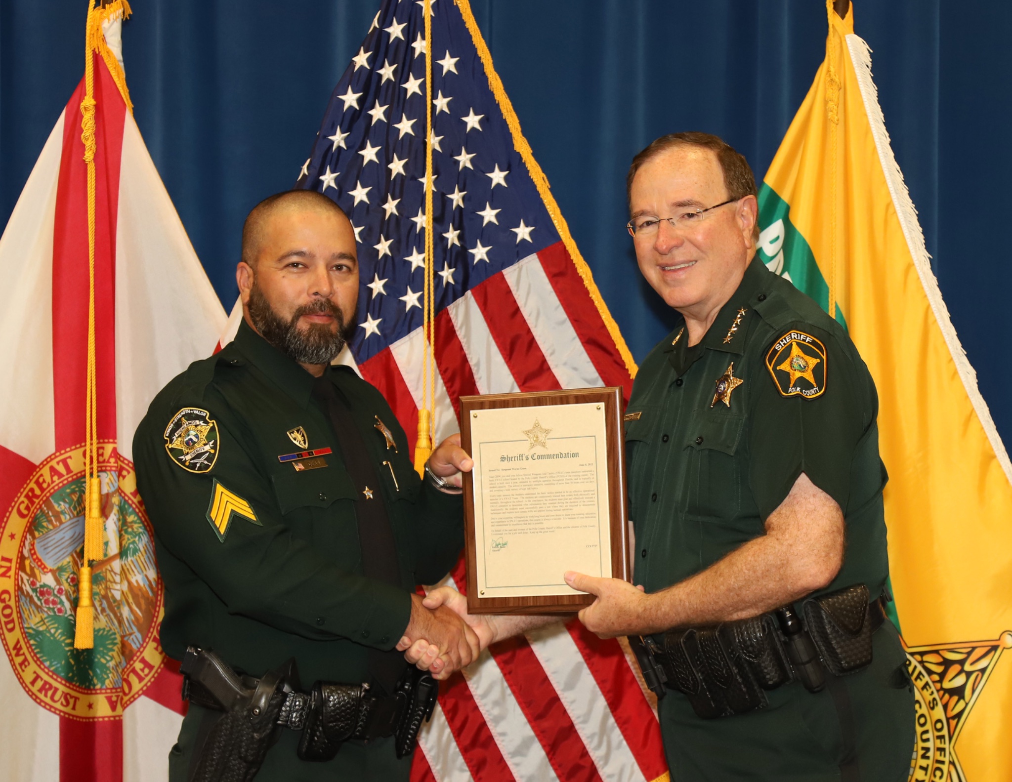 Sgt. Wayne Gunn was honored by the Polk County Sheriff’s Office for ...