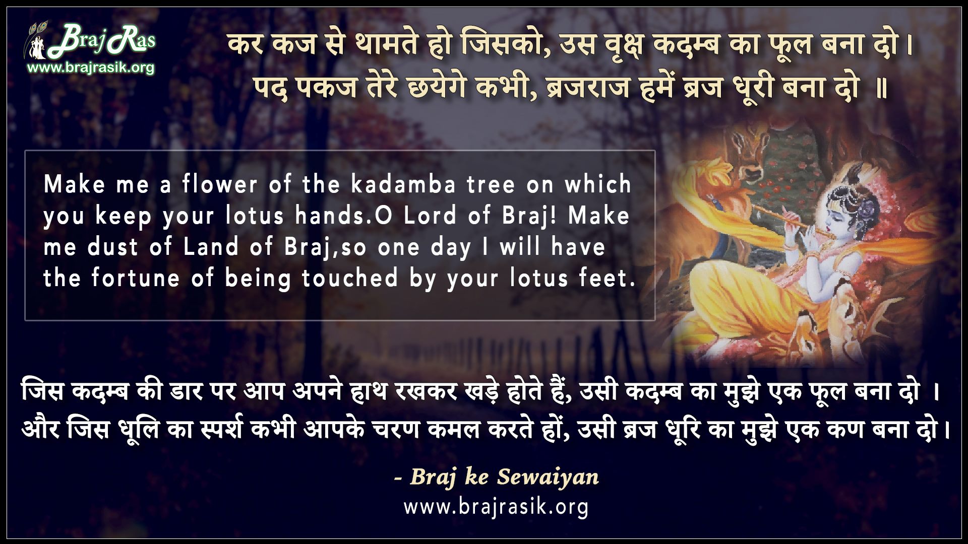 Braj Ras - Bliss of Braj Vrindavan - Kar Kanj Se Thaamte Ho Jisko, Us ...