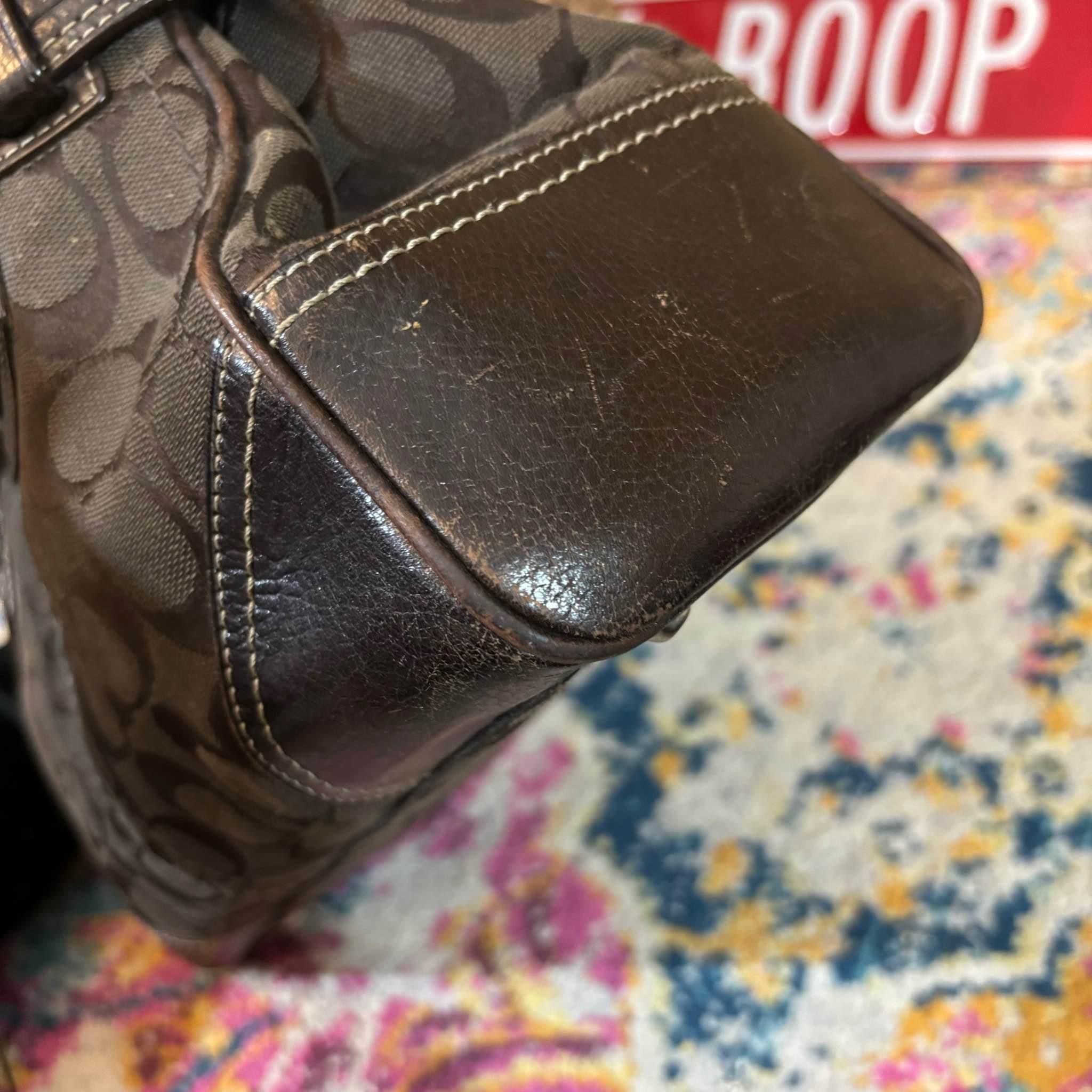Coach 10245 Black Signature Canvas Hampton Satchel Bag - Satchels 