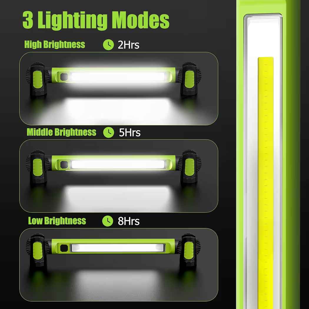 Lampe De Travail LED 3000LM Magnétique - Rechargeable 5000mAh, 6 Modes