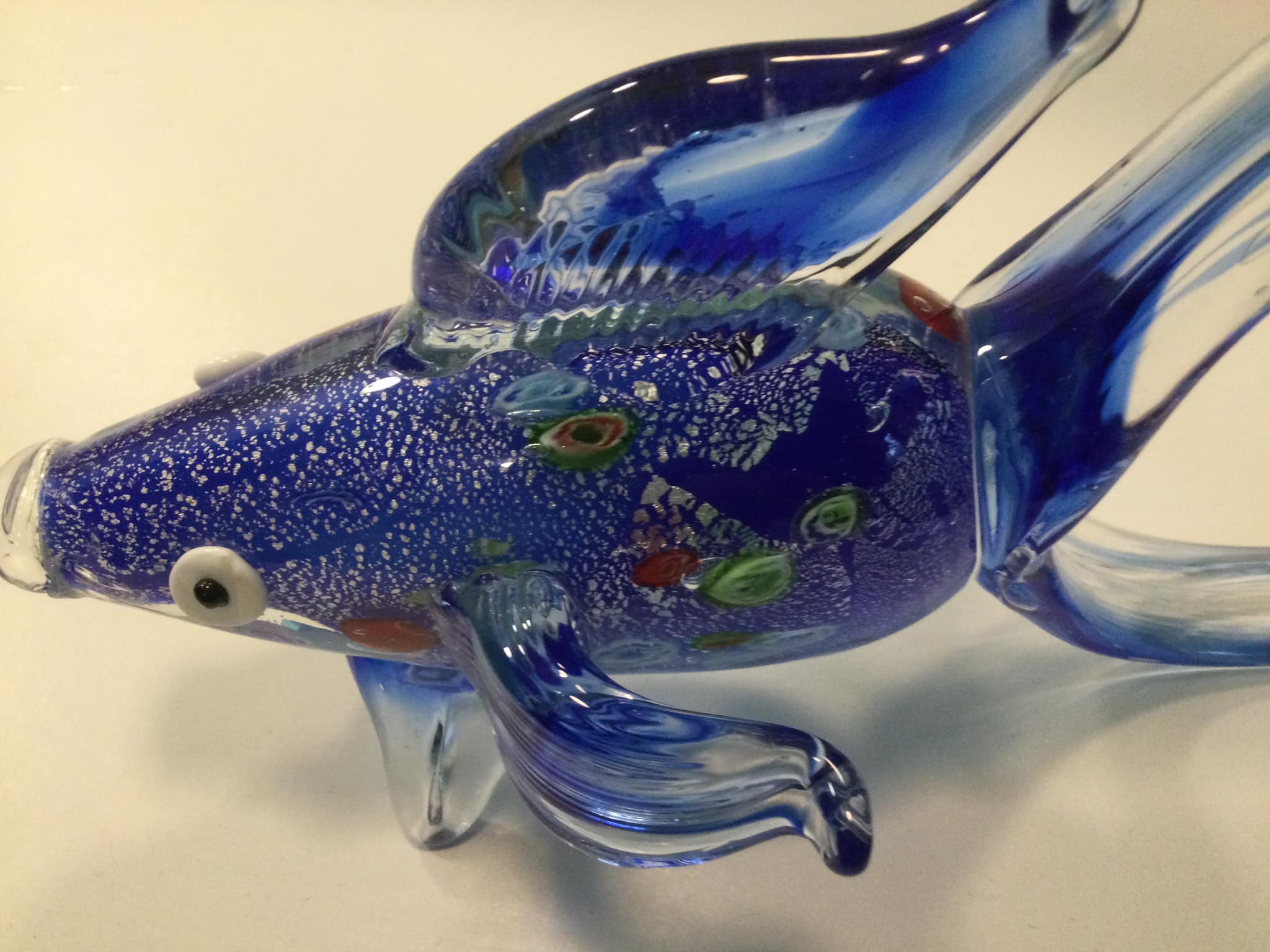 Alan Fox Iridescent glass fish.. $95. SOLD PENDING Signed to base