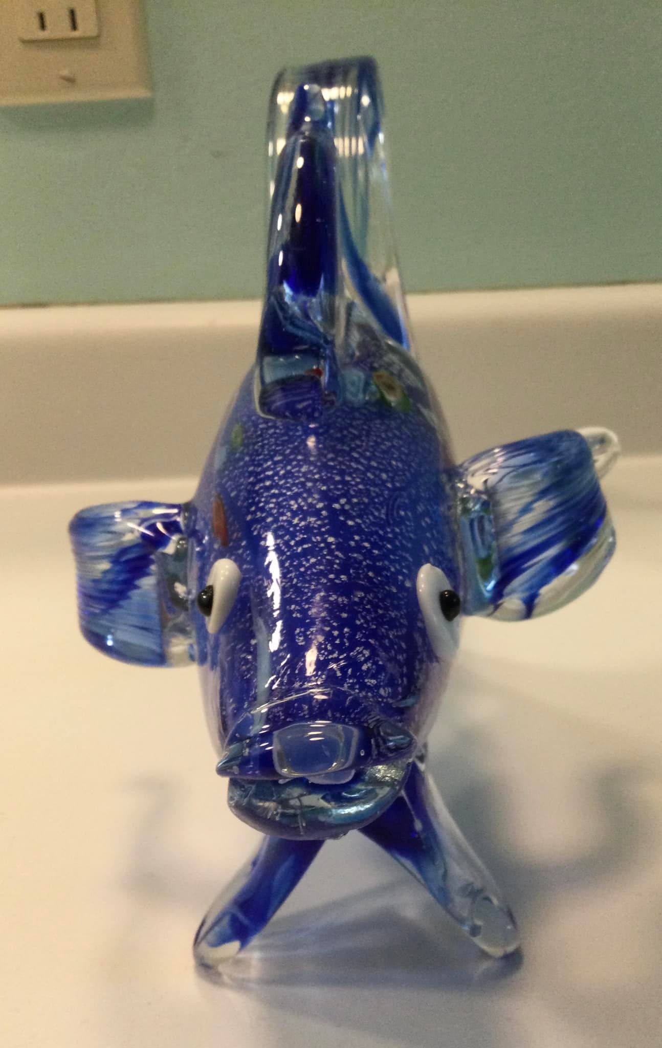 Alan Fox Iridescent glass fish.. $95. SOLD PENDING Signed to base