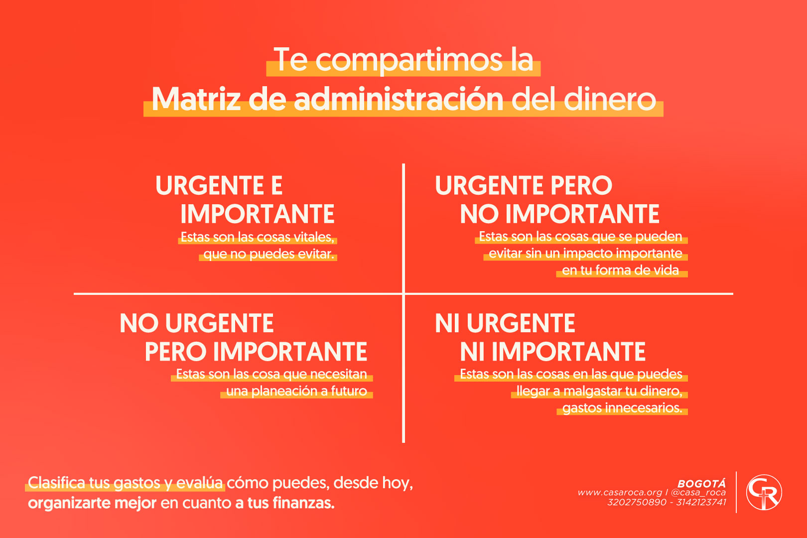 Te compartimos la Matriz de... - Casa Sobre la Roca | Facebook
