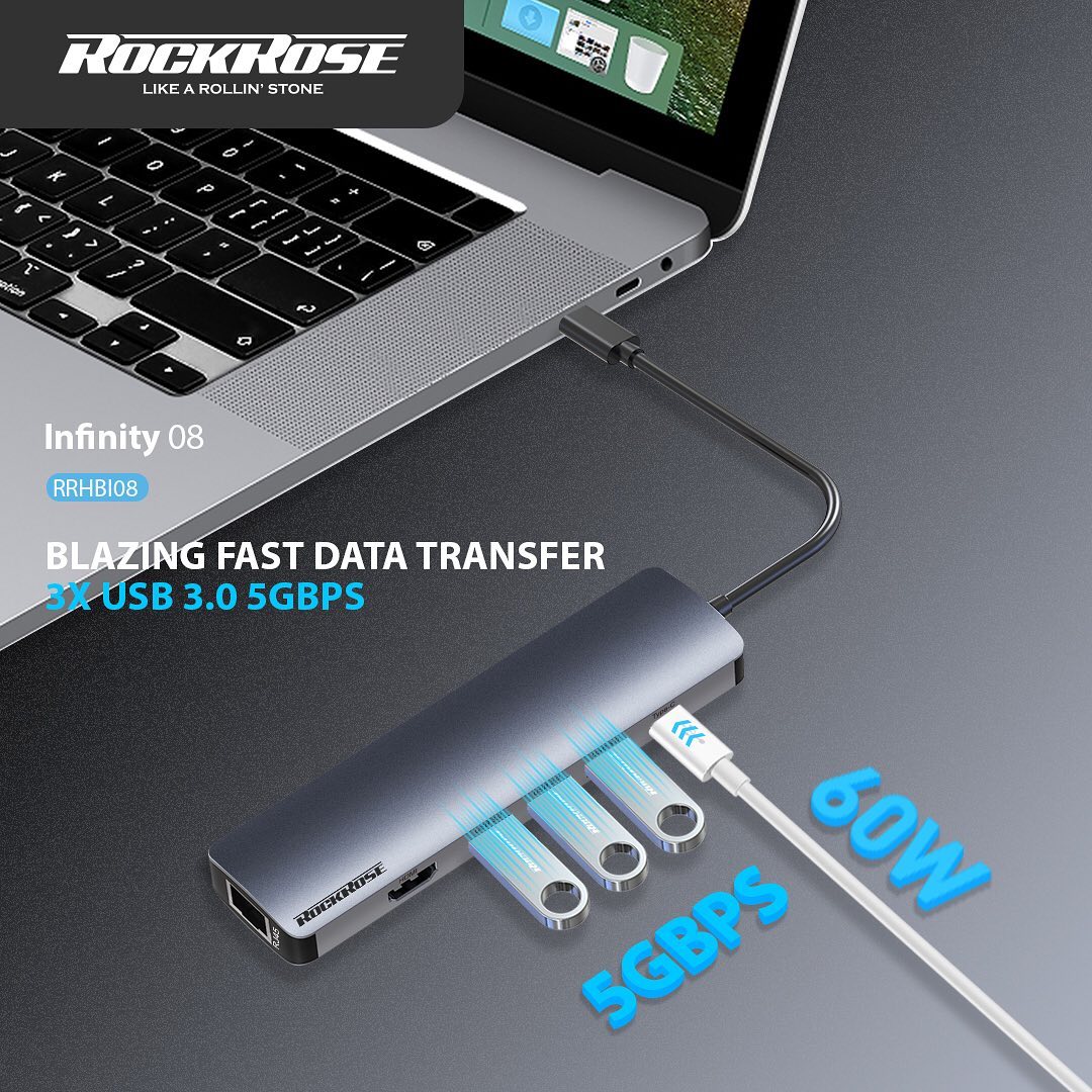 Rockrose - Infinity 08 8-Port Type-C HUB Enabling rapid... | Facebook