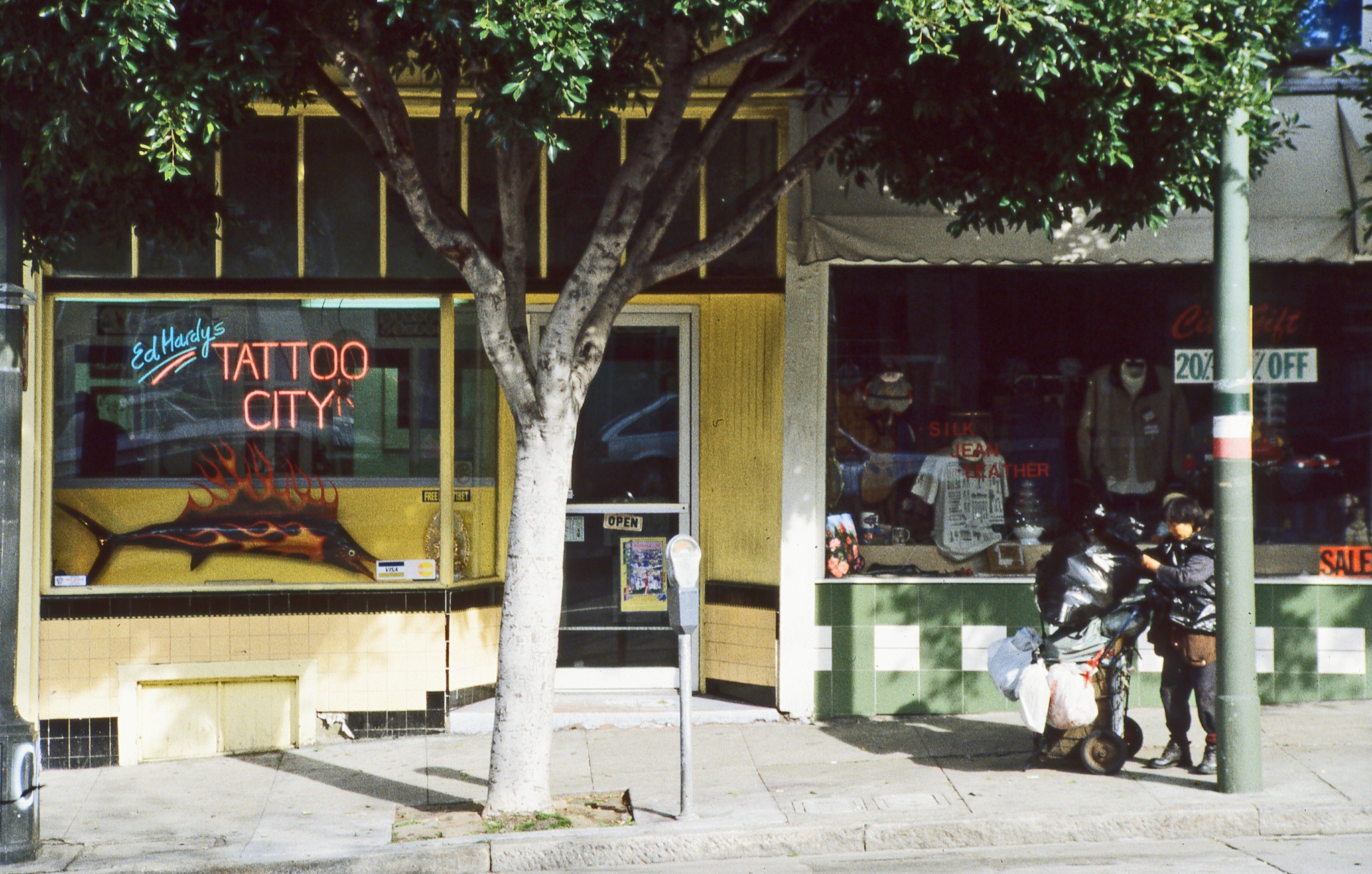 1990s - Street scene – Ed Hardy Tattoo City – Columbus Ave - SF.