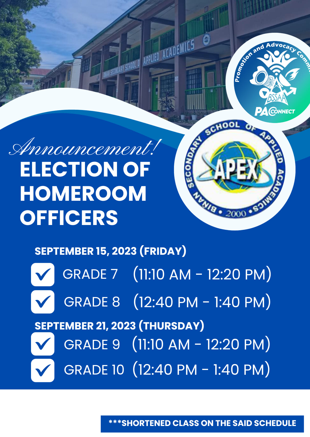 📢📢📢 Pabatid! Narito ang schedule ng... - BSSAA PACconnect