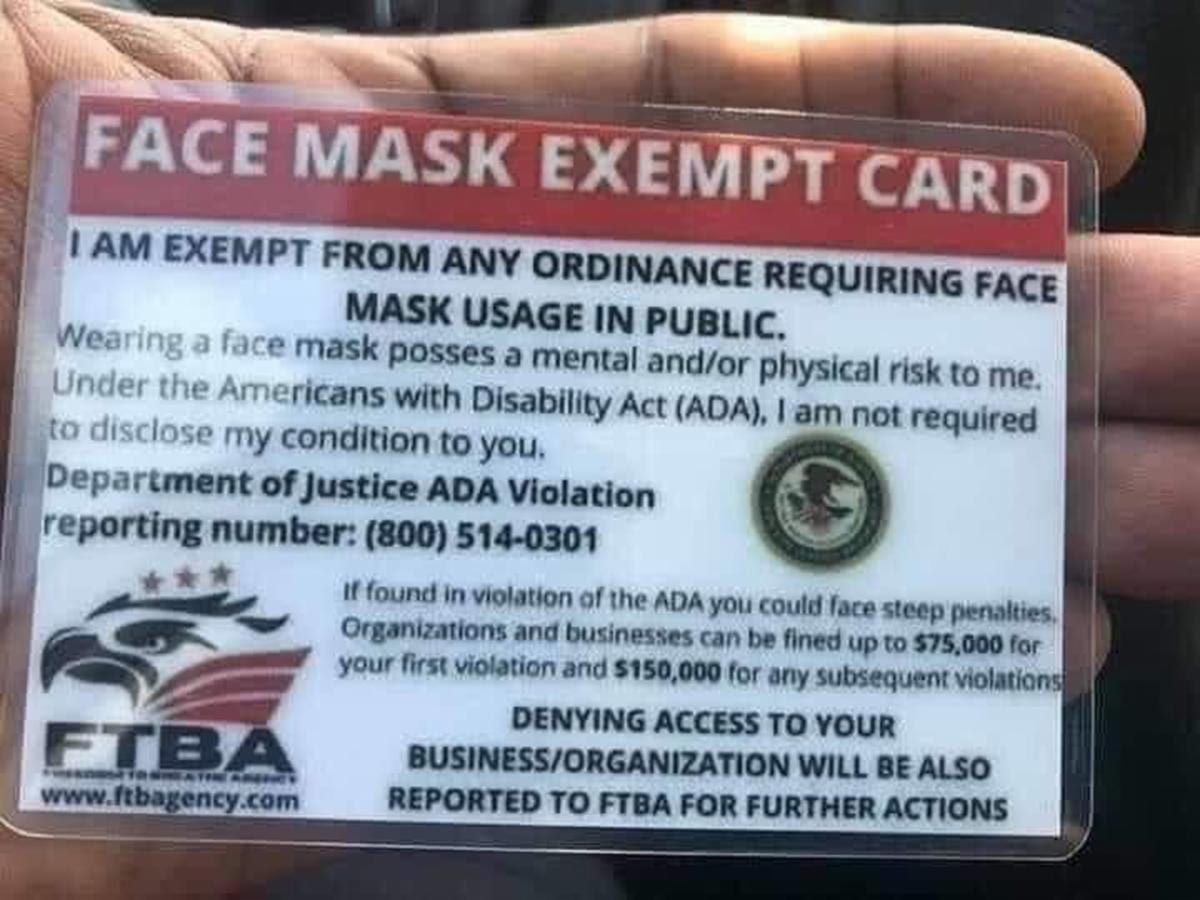 The Keys Weekly Newspapers - CARD CLAIMING MASK EXEMPTION FAKE: Key ...