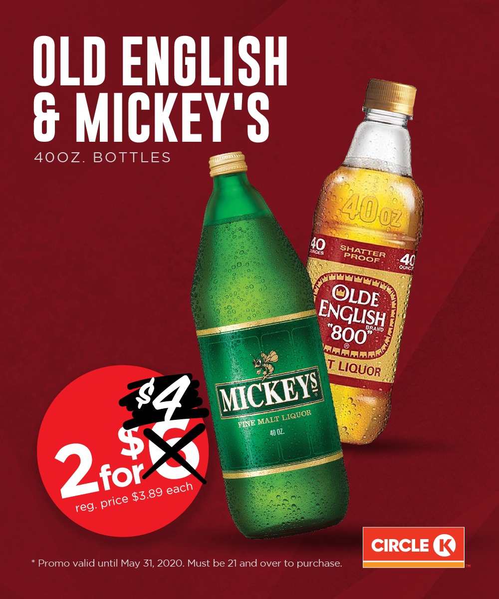 76/Circle - 2 for $4 on Old English & Mickey