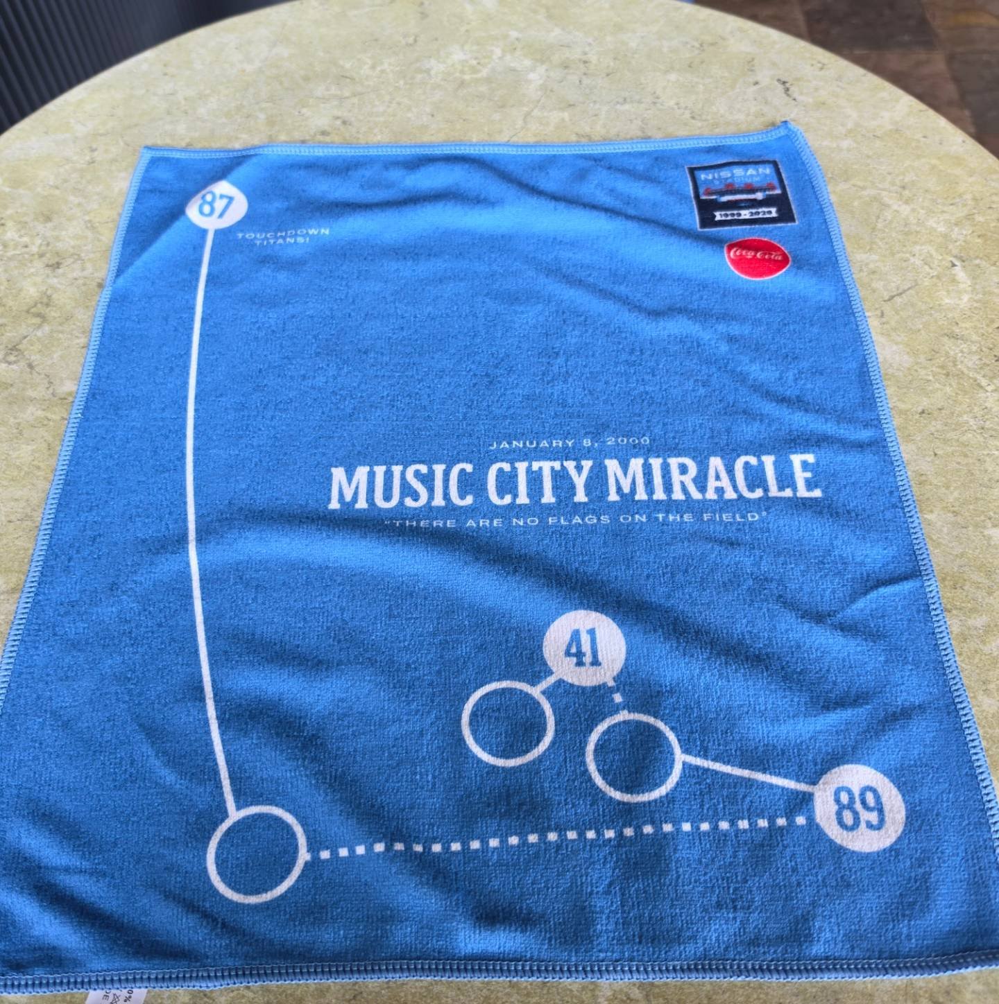 Free Music City Miracle towel at Titans season opener vs Jets at