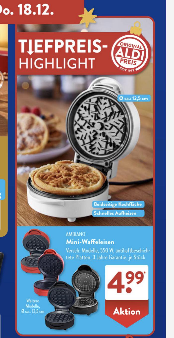 Hatte jemand Glück und hat den Waffeleisen beim Aldi bekommen? Bei uns morgens schon alle Ausverkauft ☹️