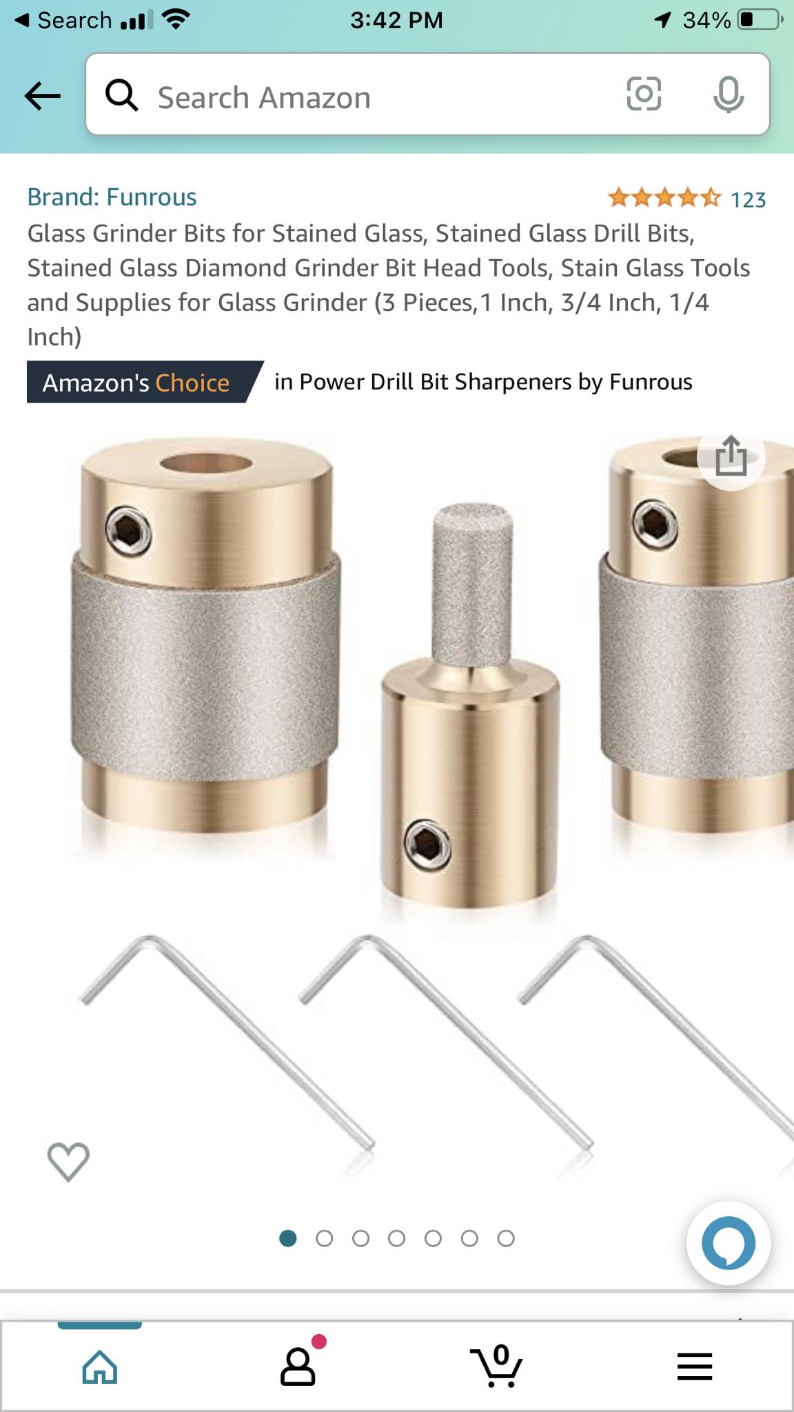 Diamond Grinder Bit For Stained Glass - Fits Inland, Gryphon, Glastar Grinders (Model MCBL58)