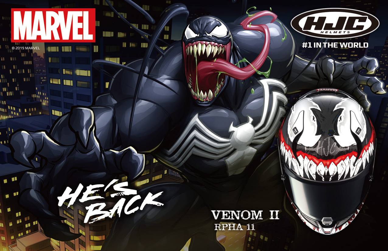 マーベル ヴェノム2 HJH166 RPHA 11 Ｓサイズ 女性オーナー Lady Venom with her HJC Rpha 11 Venom 2