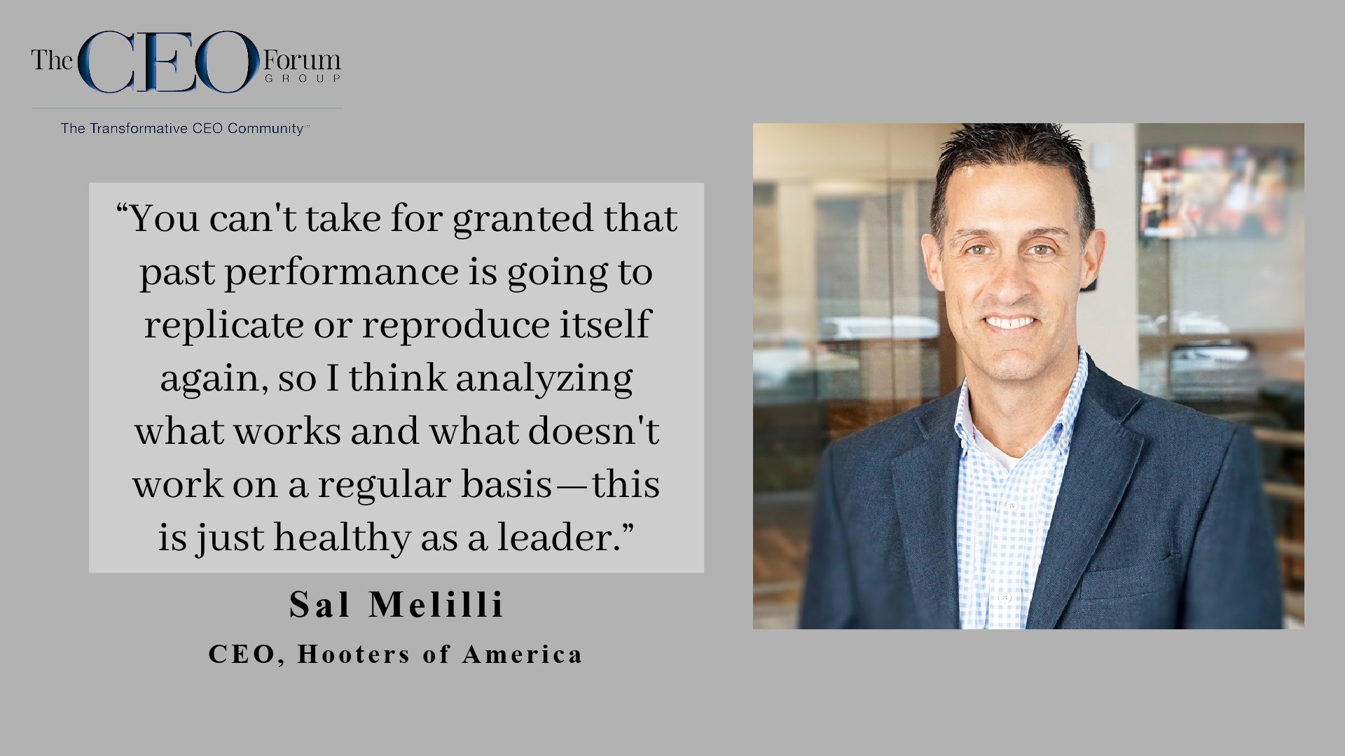 Sal Melilli, CEO of HOA (Hooters of... - The CEO Forum Group | Facebook