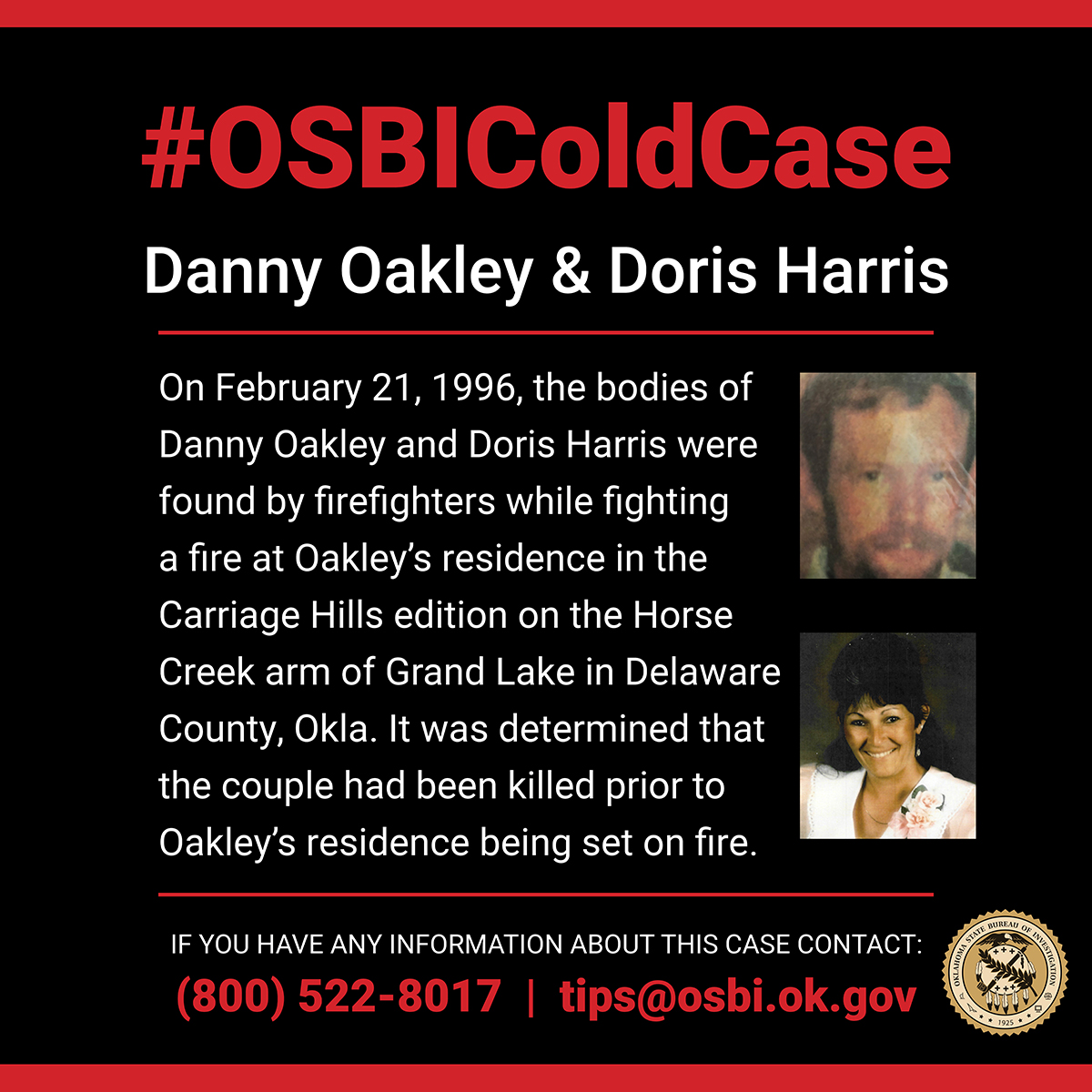 Oklahoma - #SomebodyKnowsSomething It has been 26 years since Danny ...