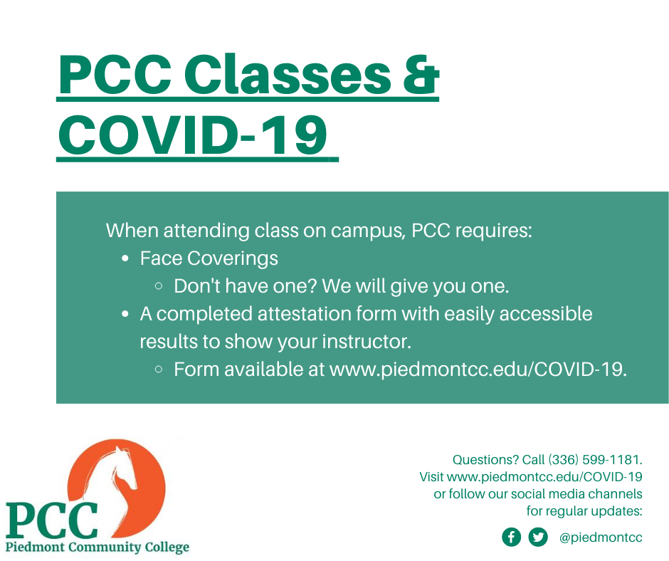 When attending classes on one... - Piedmont Community College