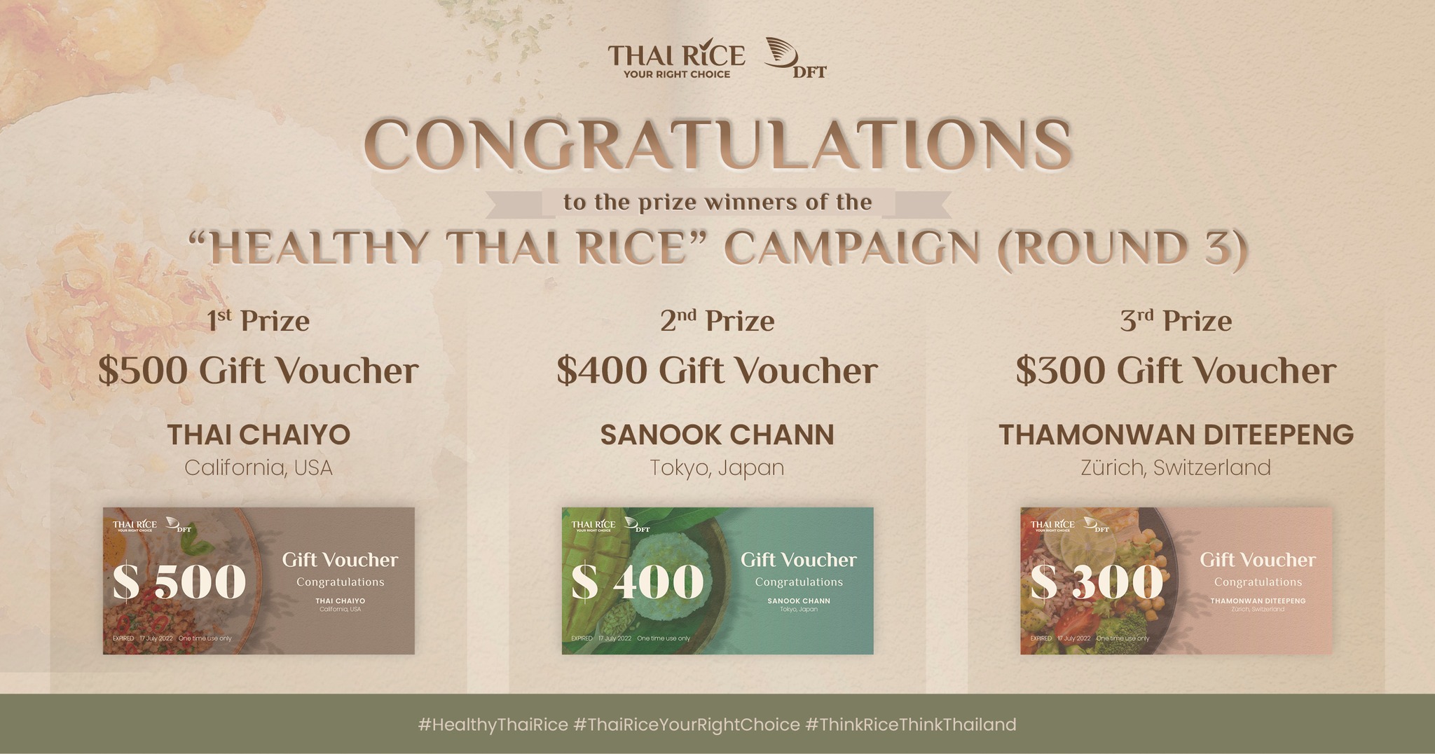 Congratulations to all the... - Think Rice Think Thailand