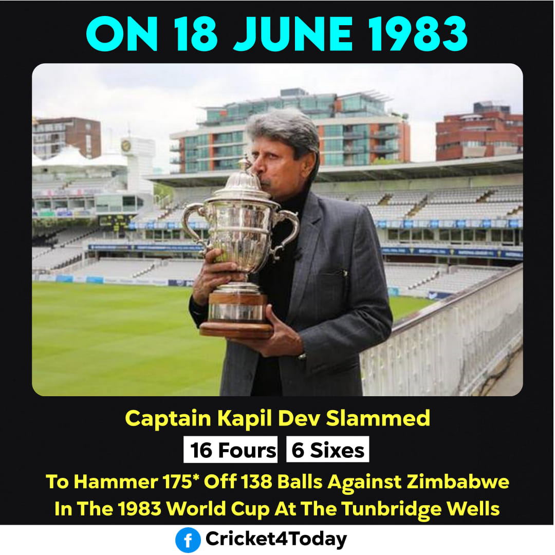 Kapil Dev's record-breaking score in 1983 World Cup