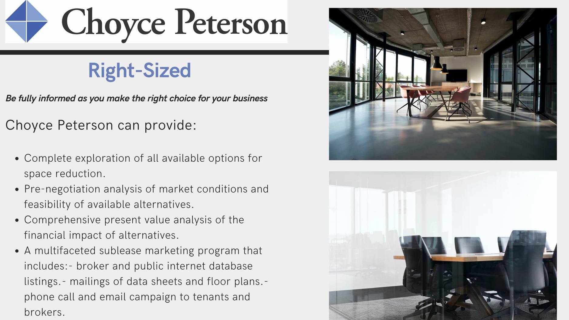 Choyce Peterson - DO YOU NEED TO RIGHT-SIZE YOUR OFFICE...