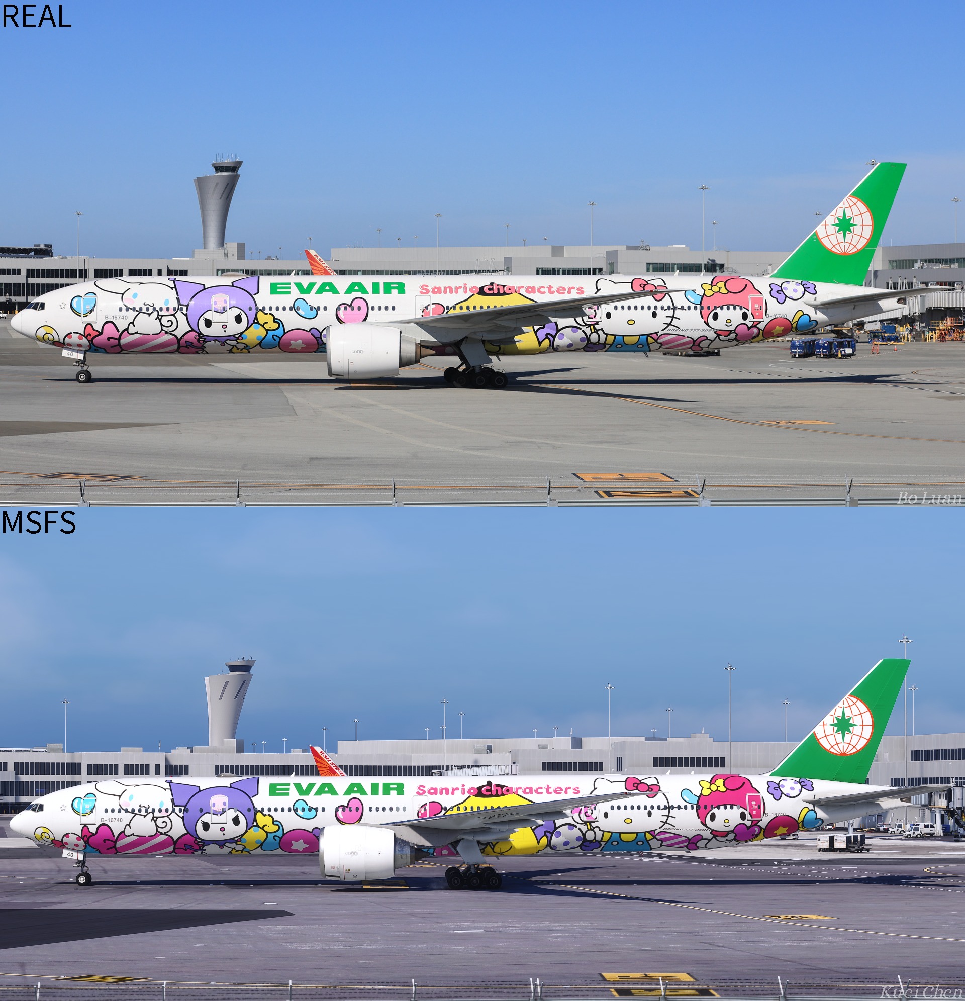 Eva Air Boeing 777-300ER Sanrio Lolly Jet at San Francisco