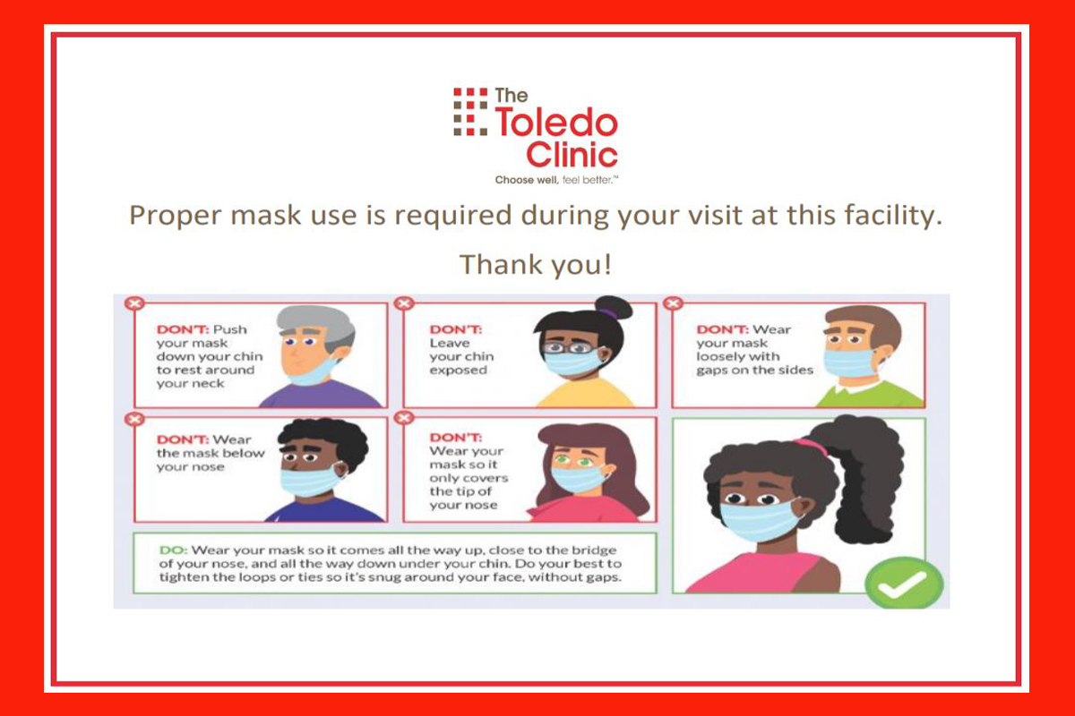 Do you know how to wear a face mask... - The Toledo Clinic