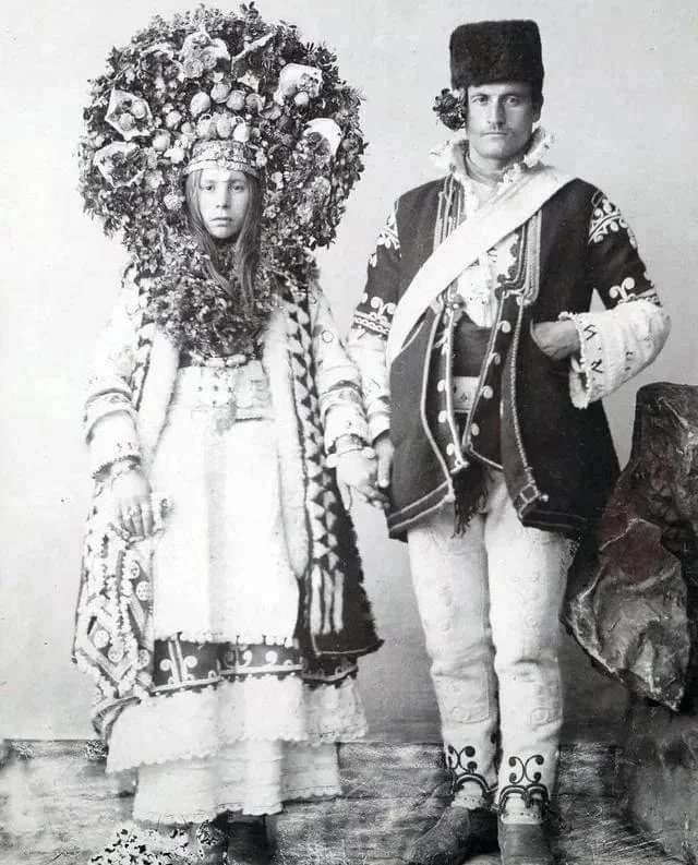 Traditional Bulgarian wedding attire in Sofia