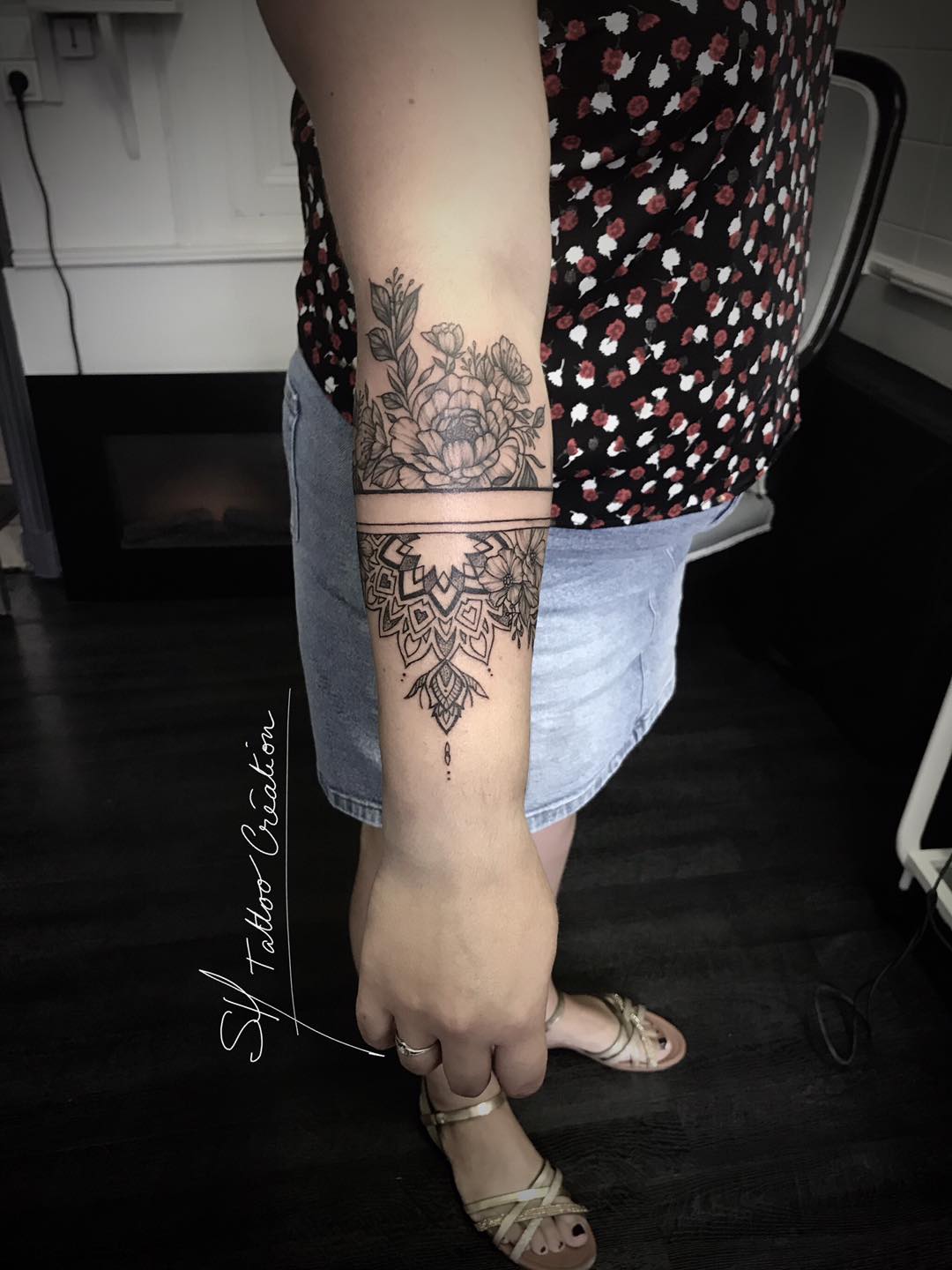 Tatouage Bracelet Mandala Cheville Femme
