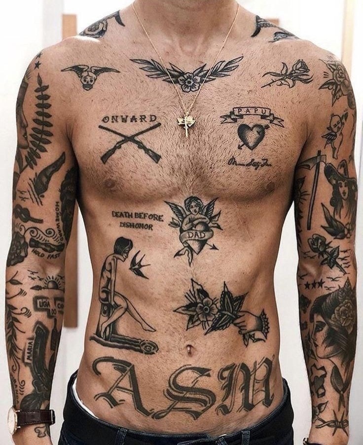 black patches tattoo ideas - Morbat Inks Tattoo Studio