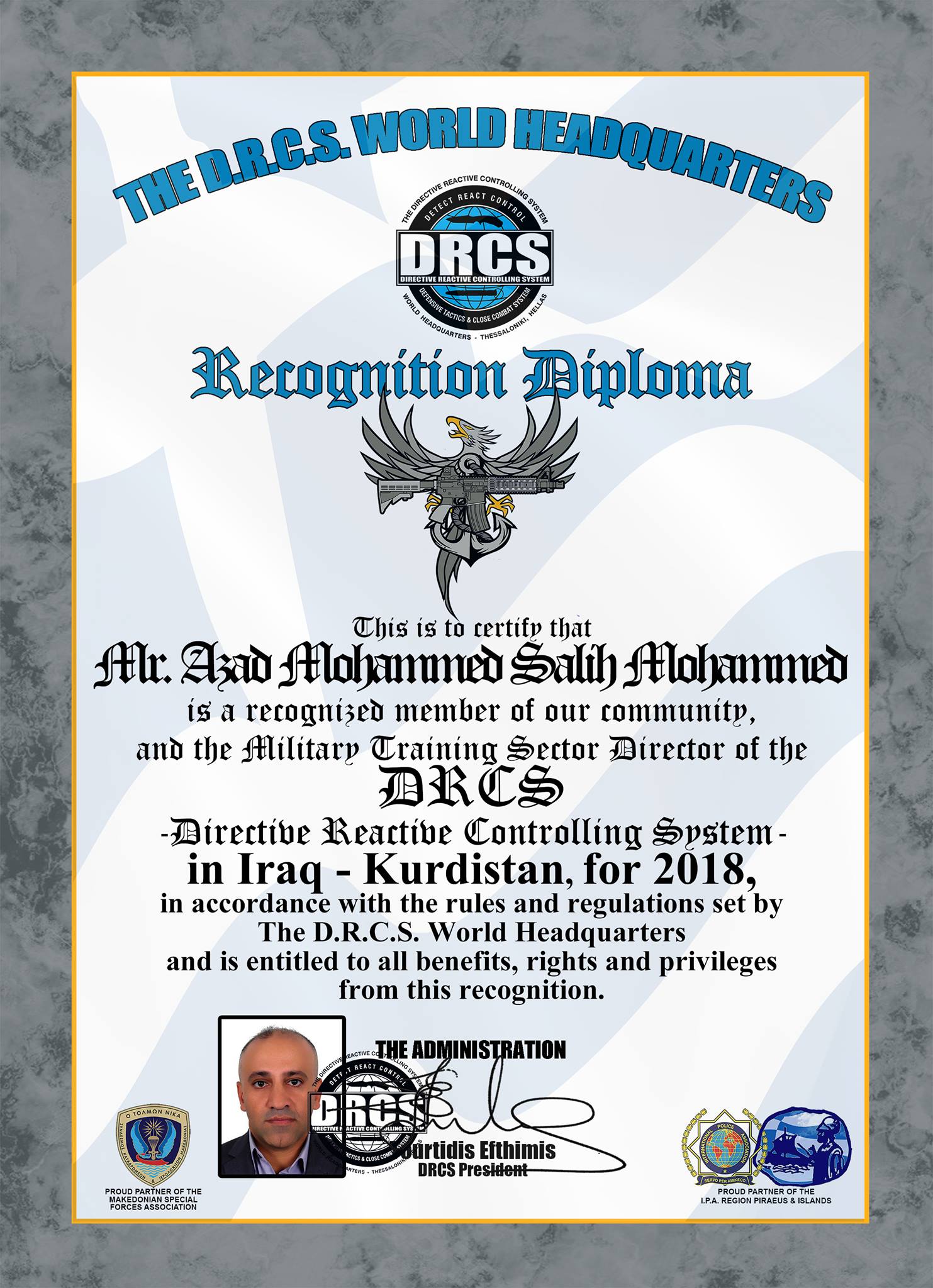 Congratulations to Mr Azad... - The DRCS Iraq Headoffice
