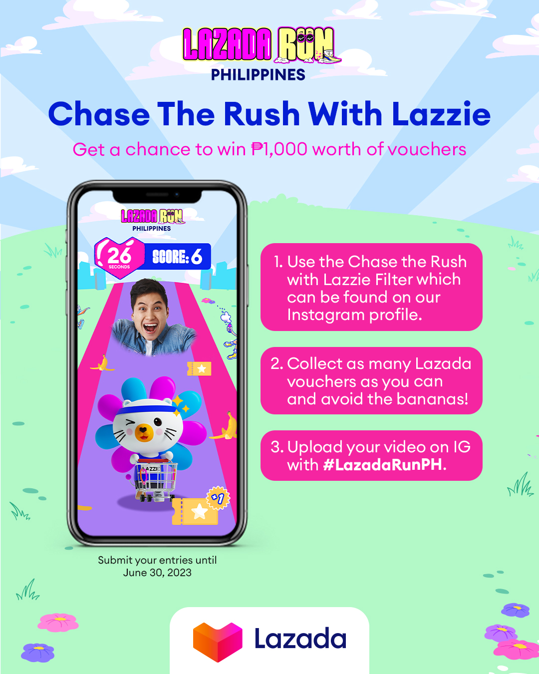 AddFitnessToLife and make Lazzie your #LazadaRunPH running buddy