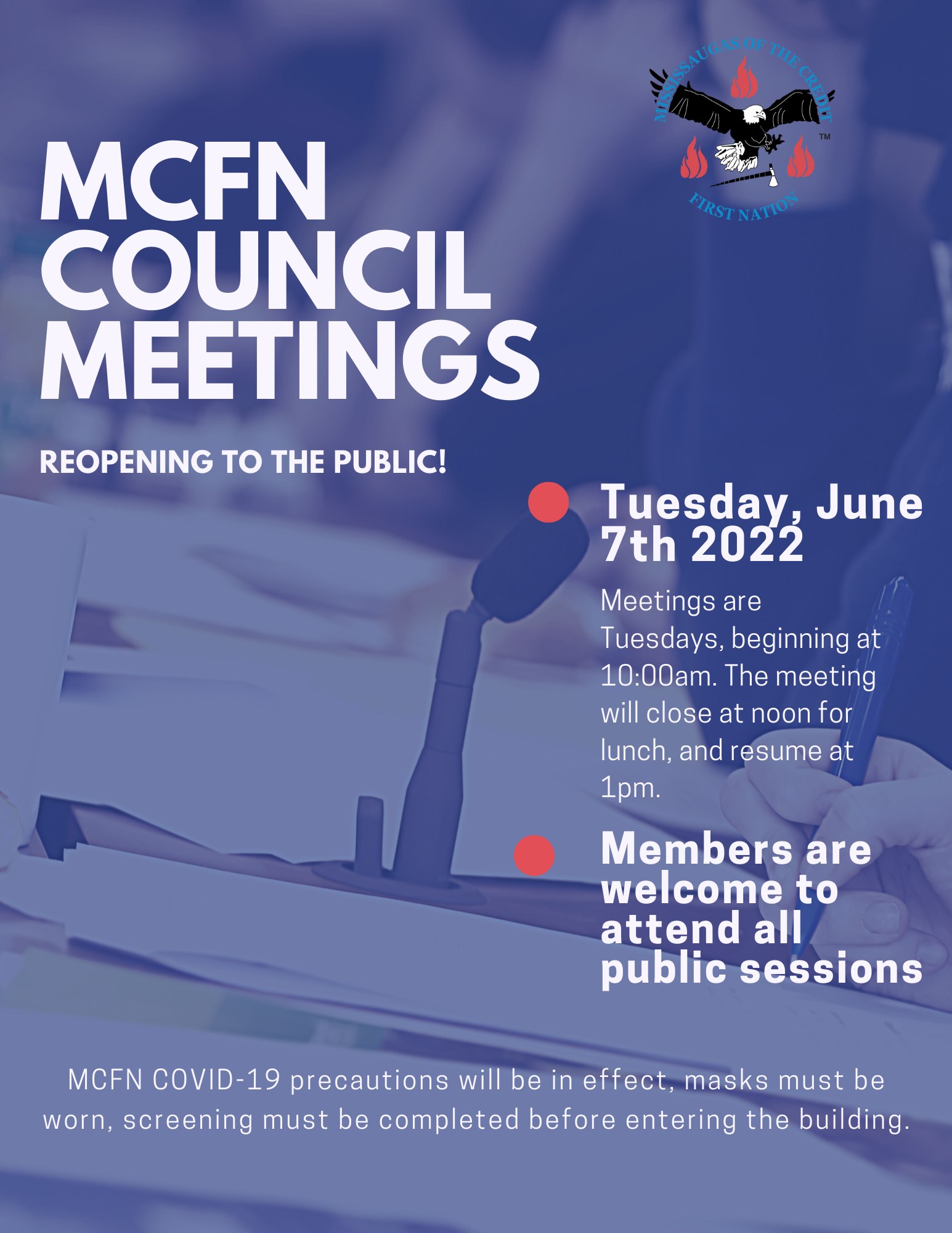 Council meetings... - Mississaugas of the Credit First Nation