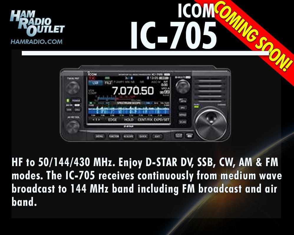 Icom IC-705 all-mode ham radio with D-Star DV
