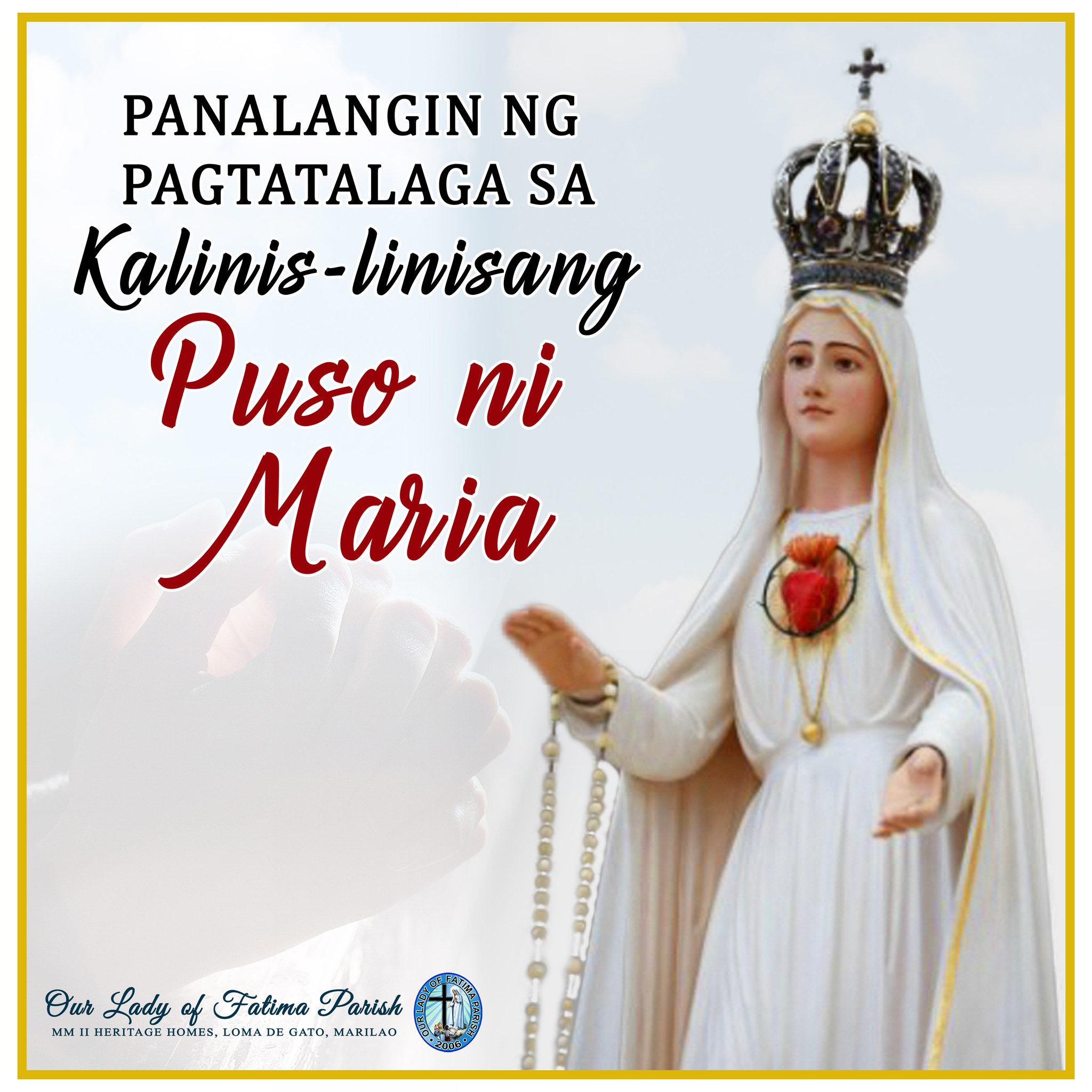 PANALANGIN NG PAGTATALAGA SA KALINIS-LINISANG PUSO NI MARIA Sa ngalan ...