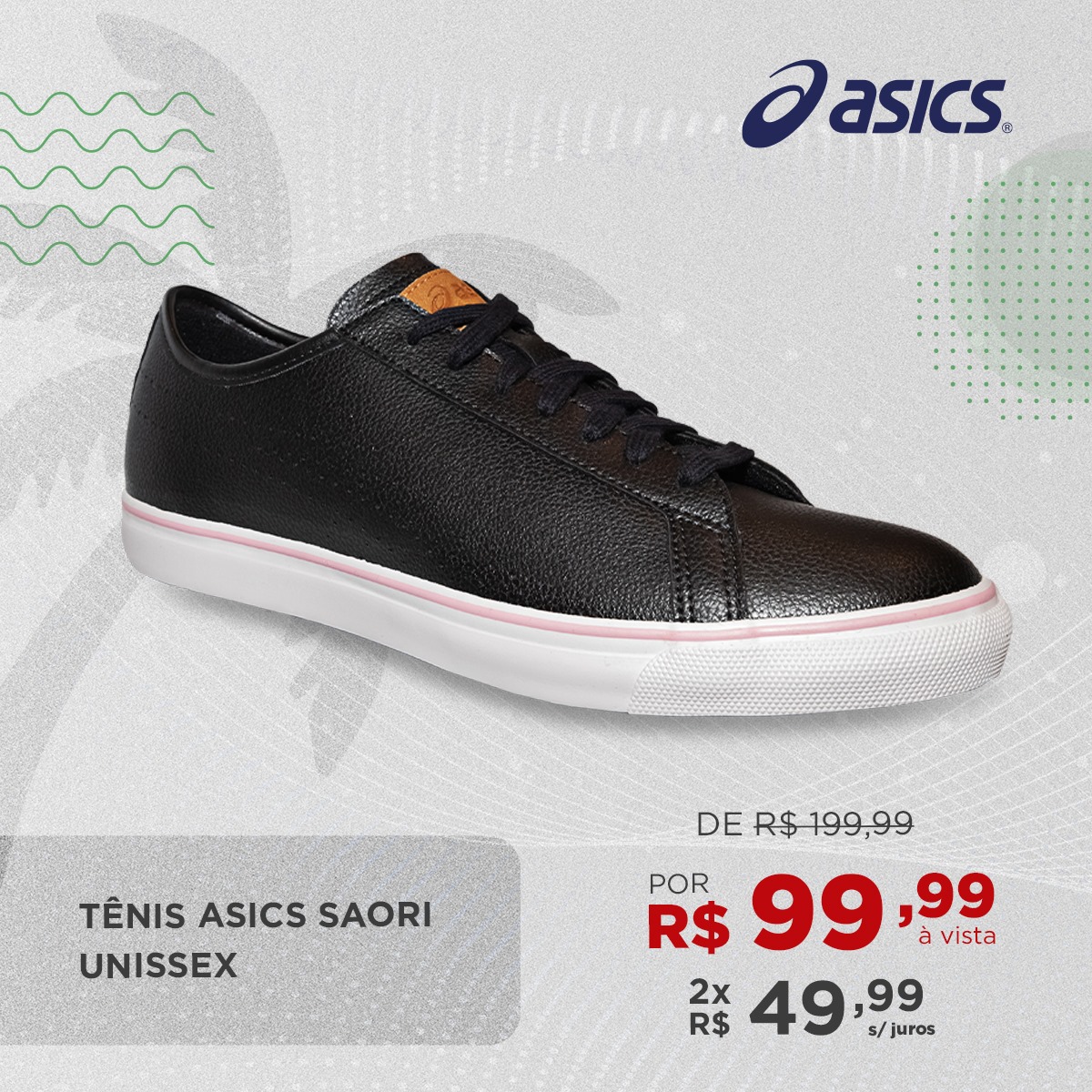 Só - 🔸Tênis Asics Saori Unissex de R$199,99 por R$99,99. ⠀ O