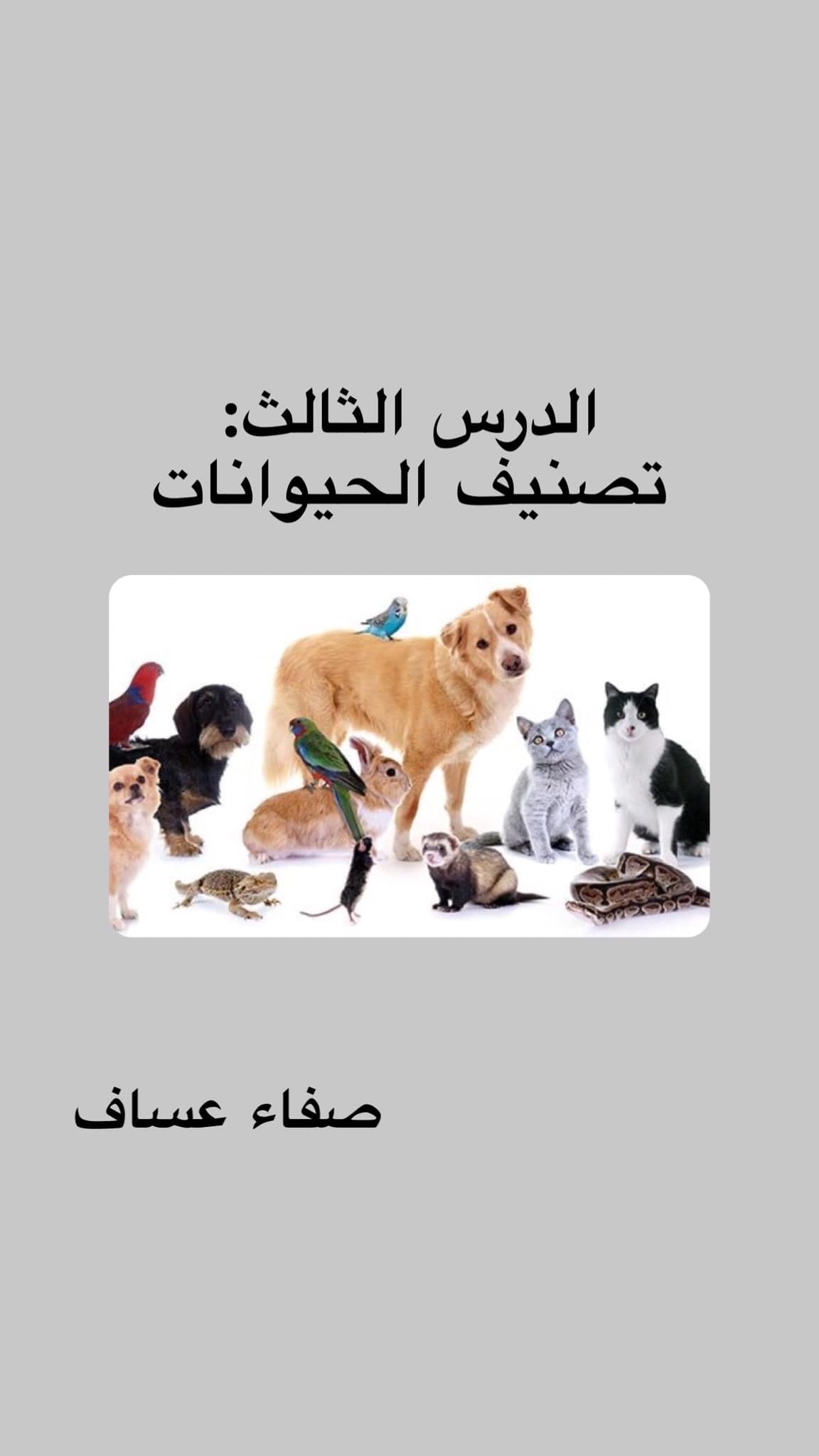 تلخيص درس تصنيف الحيوانات علوم مدرسة ام البيار الاساسية Facebook