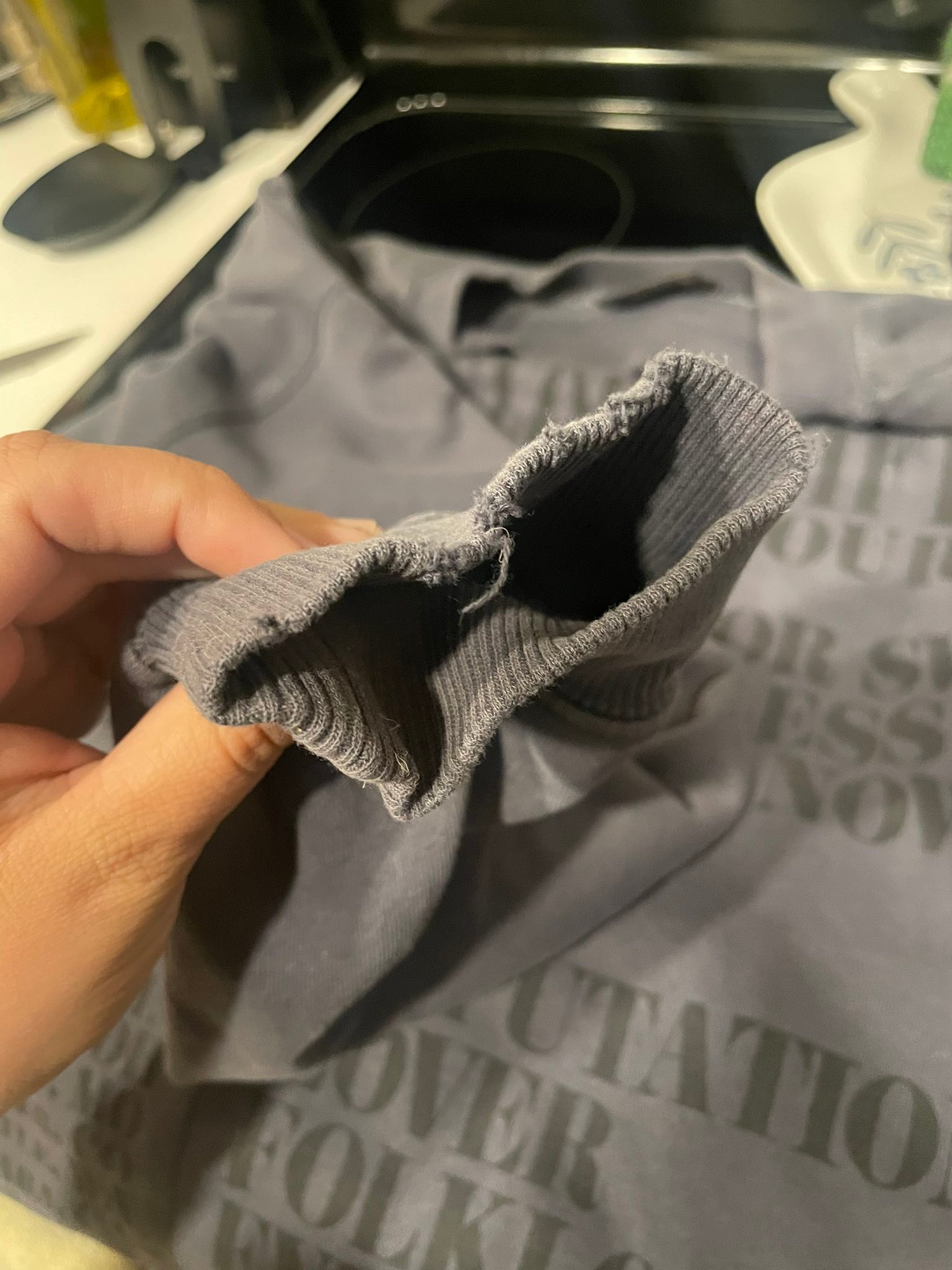 Damaged crew neck sweater from Mercari