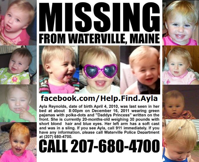 Find Ayla Reynolds Missing Since 12/16/2011 From Waterville, Maine ...