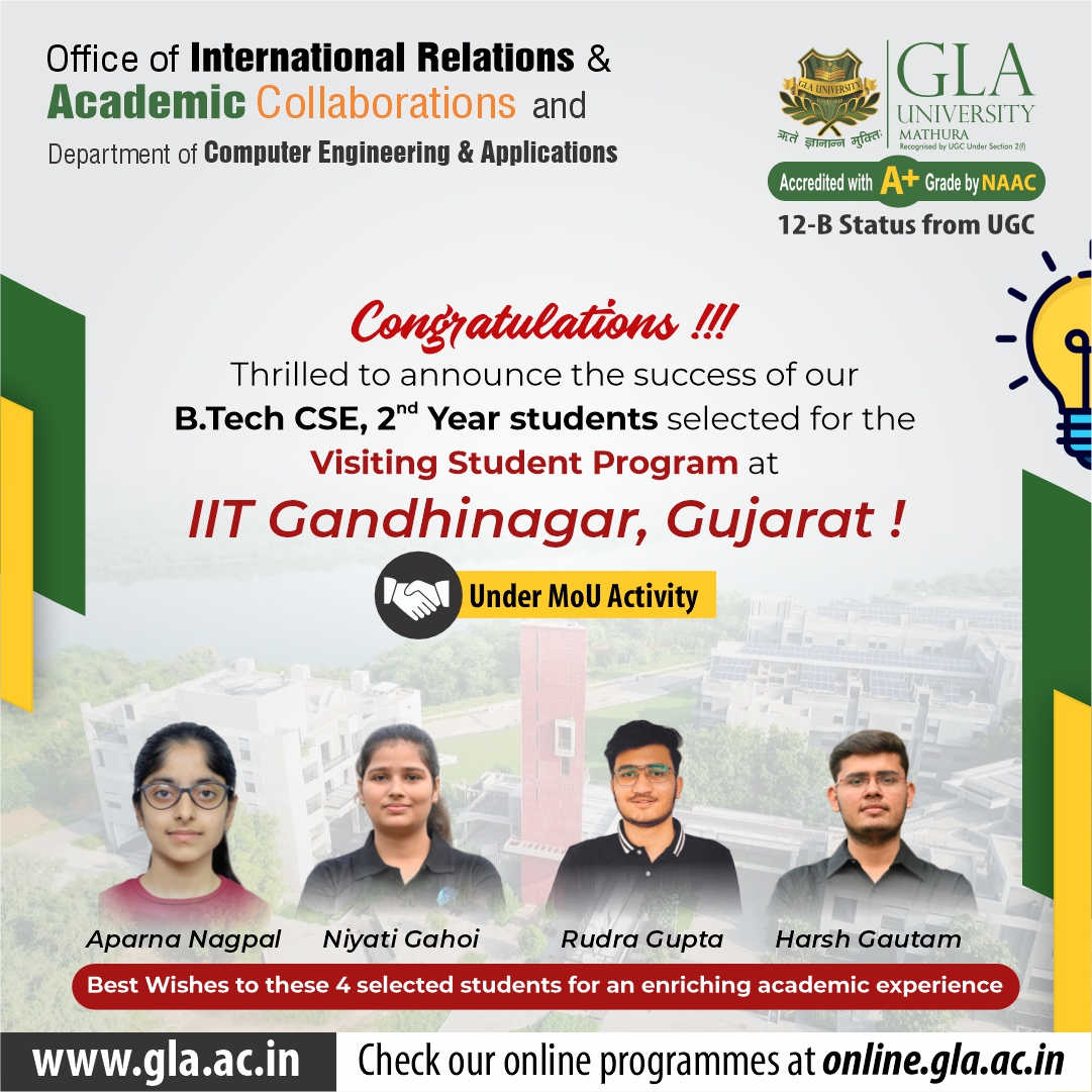 GLA - Congratulations to Aparna Nagpal, Niyati Gahoi, Rudra Gupta, and ...