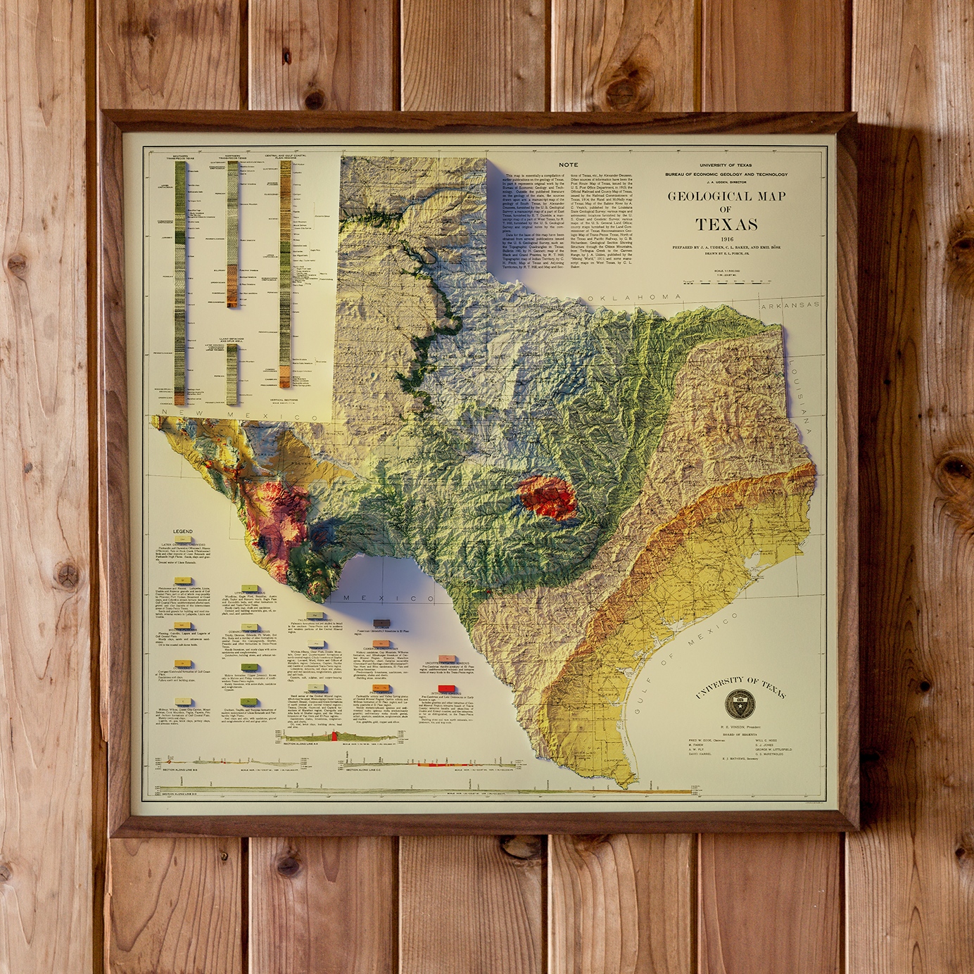 Muir Way Maps - Our 1916 Texas Shaded Relief Map vividly...