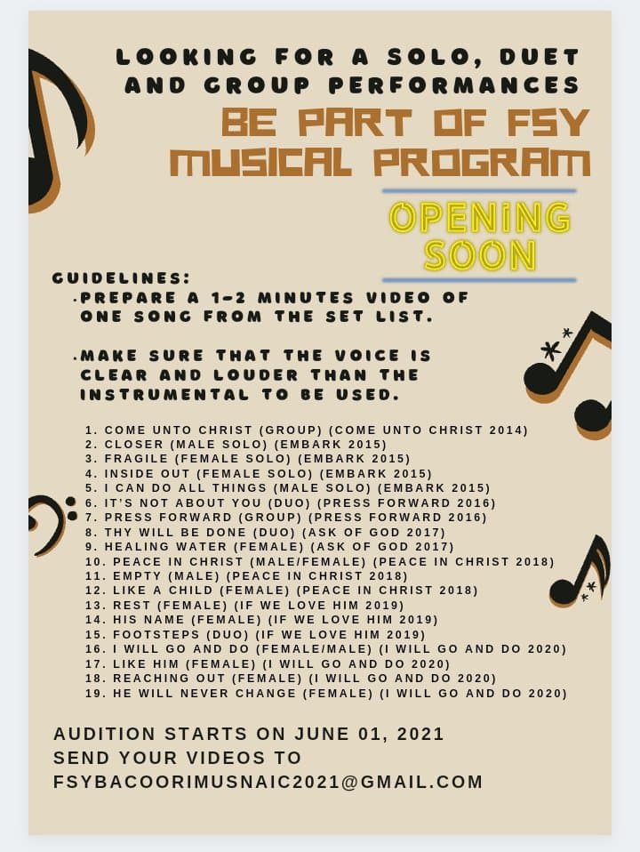 Musical Program -... - Bacoor-Imus-Naic Stake FSY 2021 | Facebook