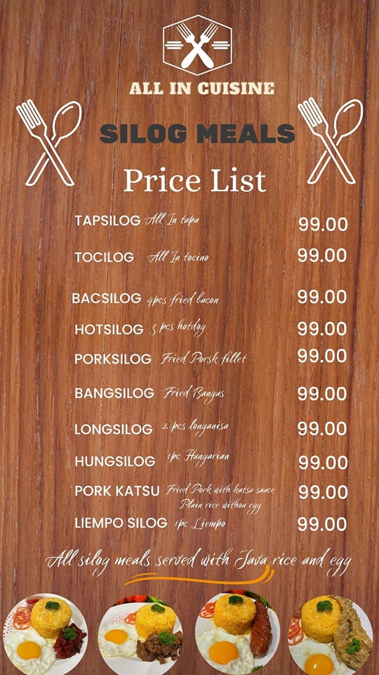 All In Cuisine - ALL IN SILOG MEALS 🔥🔥🔥 TAPSILOG 99.00...