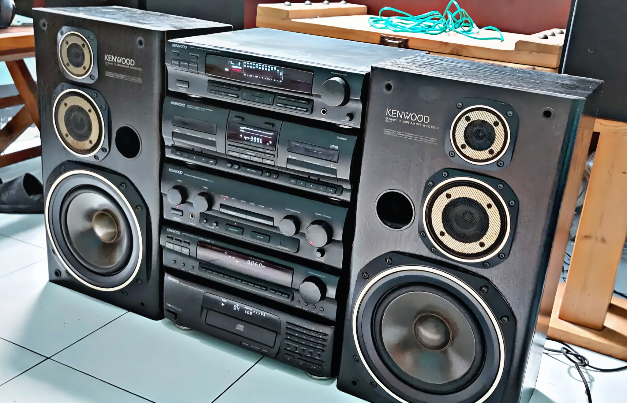 Kenwood S-5J speakers. The speakers are 3-way, with a 10