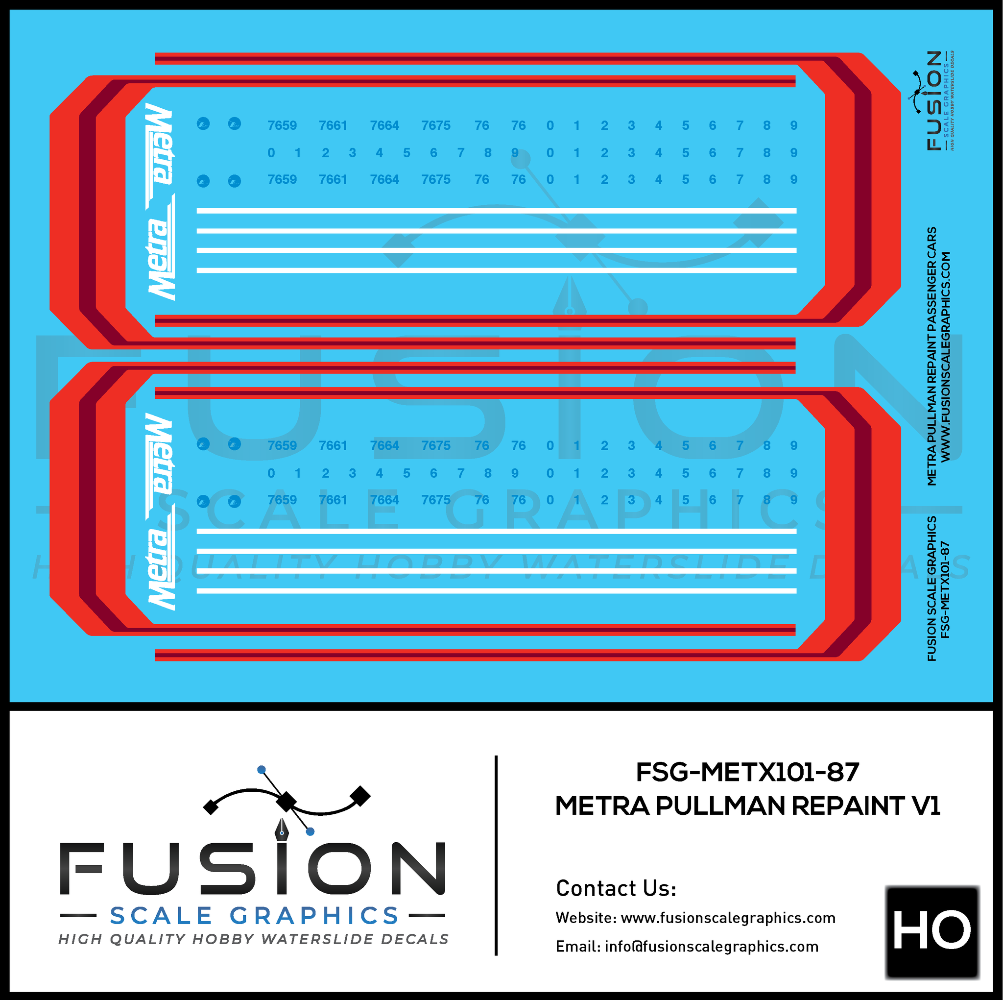 Metra Pullman Repaint Passenger... - Fusion Scale Graphics
