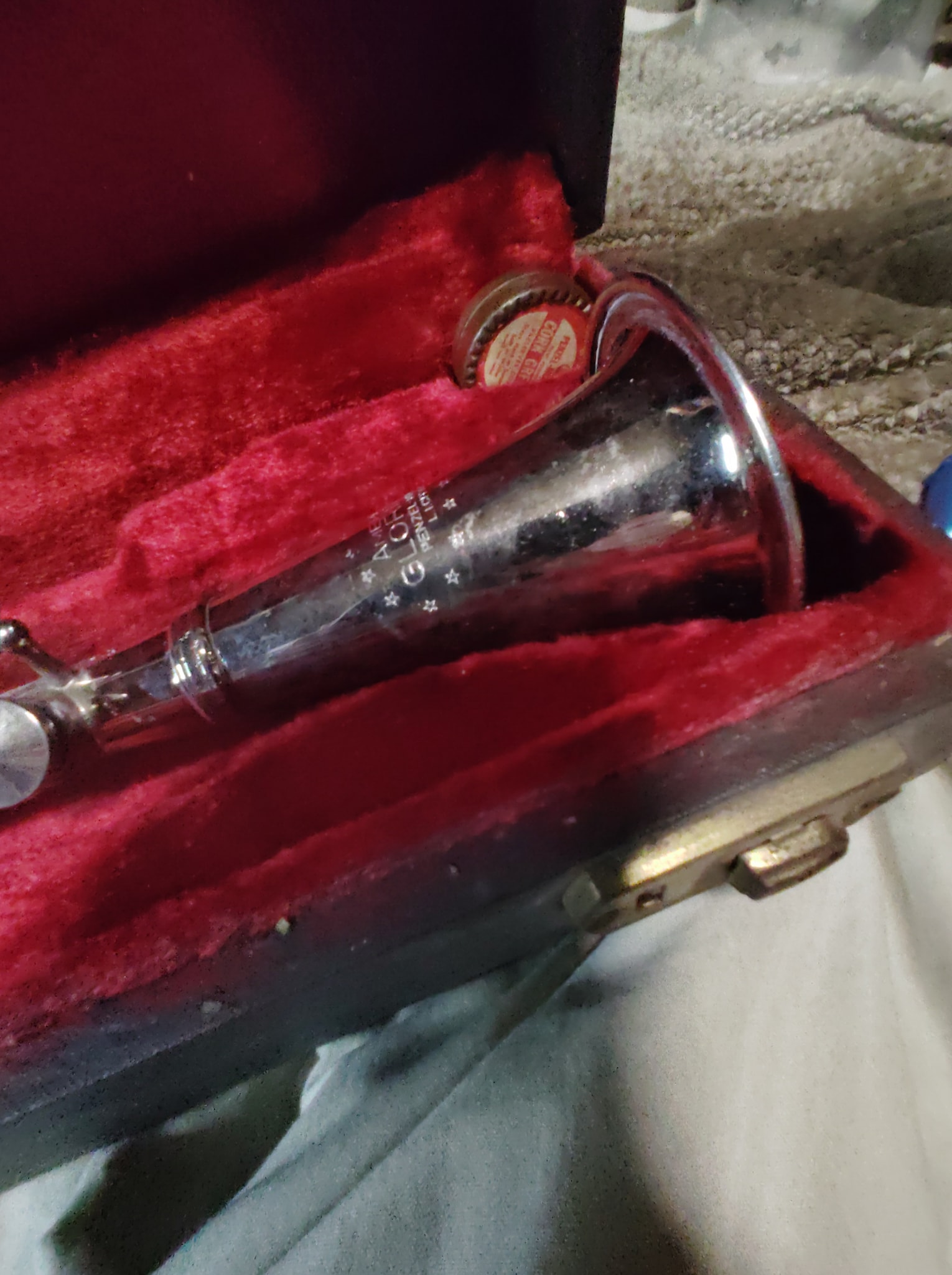 1930s Penzel-Mueller Artist model brass lacquer clarinet
