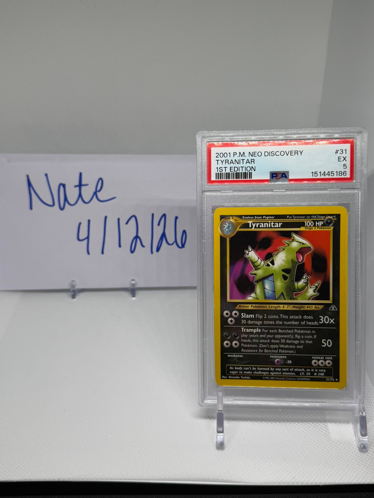 What is the value of a PSA error card labeled as 1st edition but